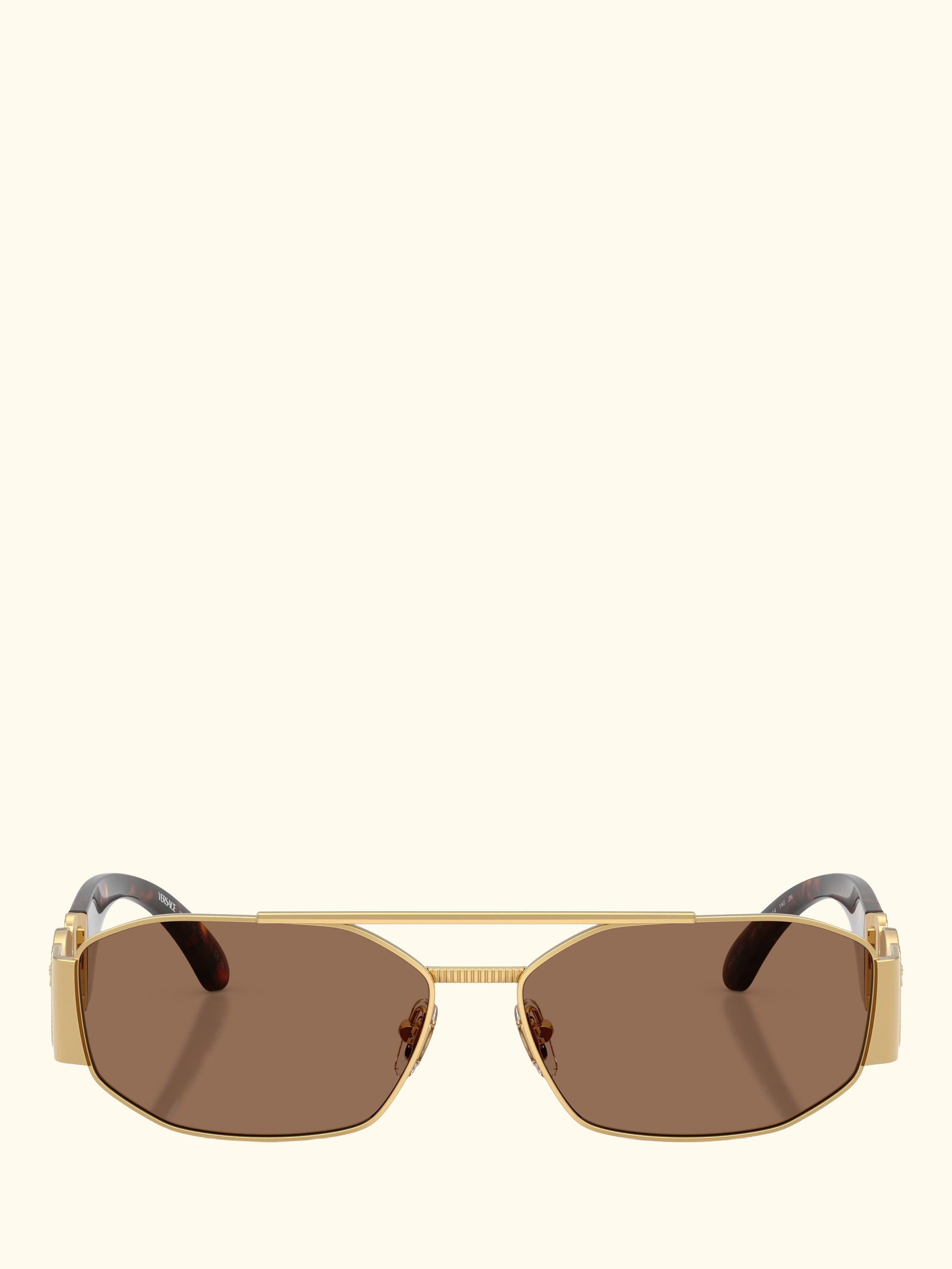 VE2287 Men's Irregular Sunglasses, Gold/Brown