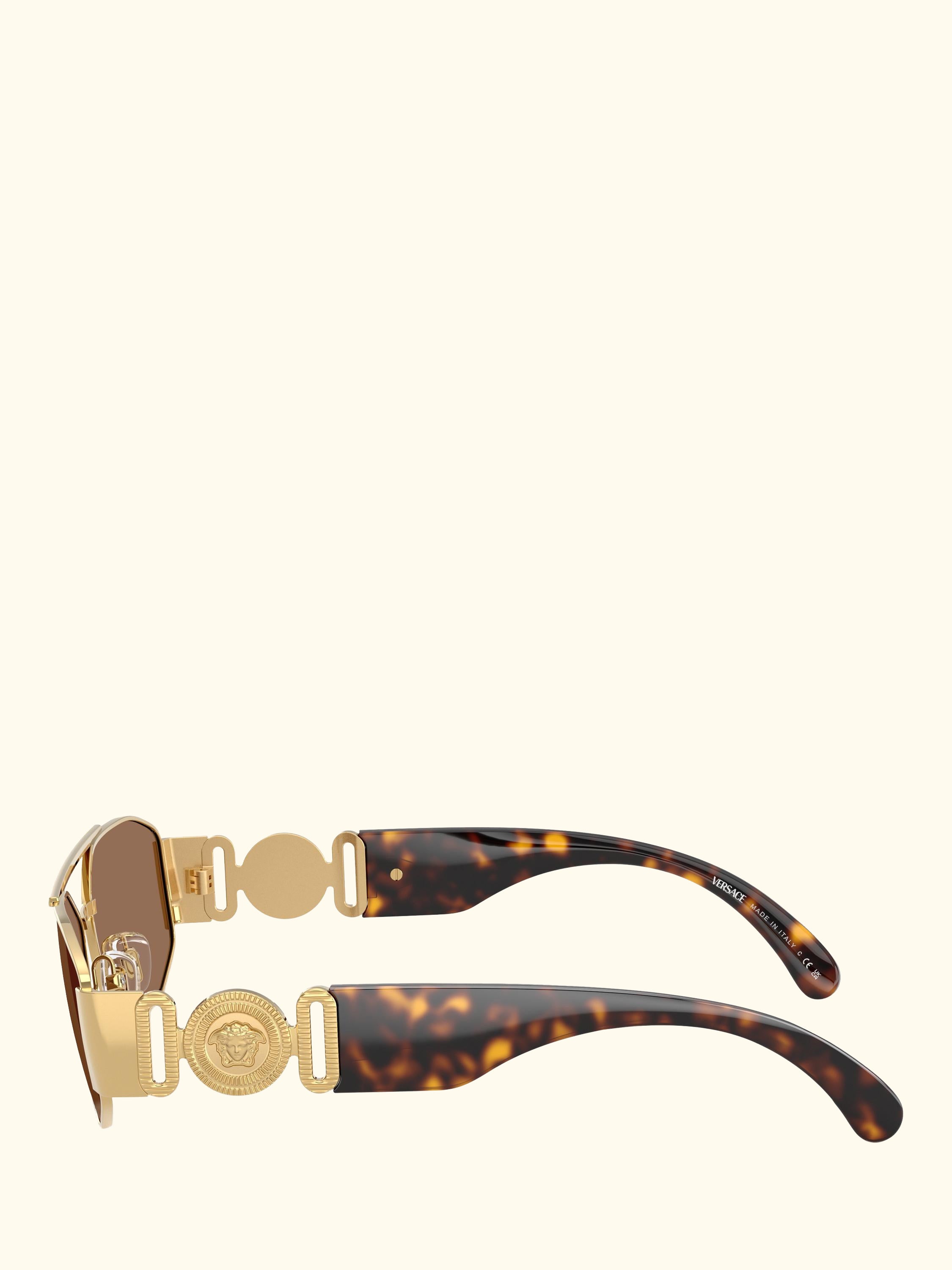 VE2287 Men's Irregular Sunglasses, Gold/Brown