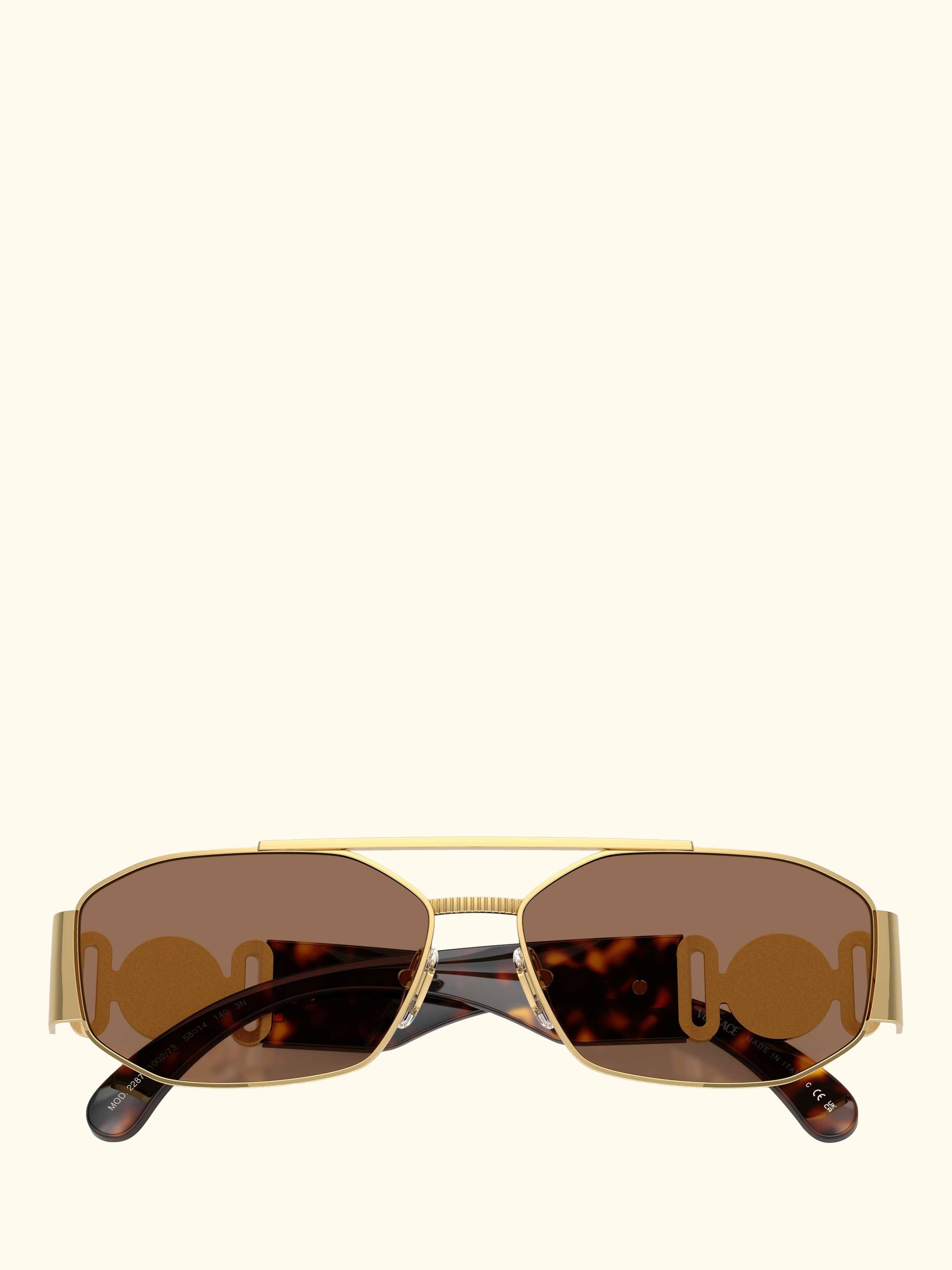 VE2287 Men's Irregular Sunglasses, Gold/Brown