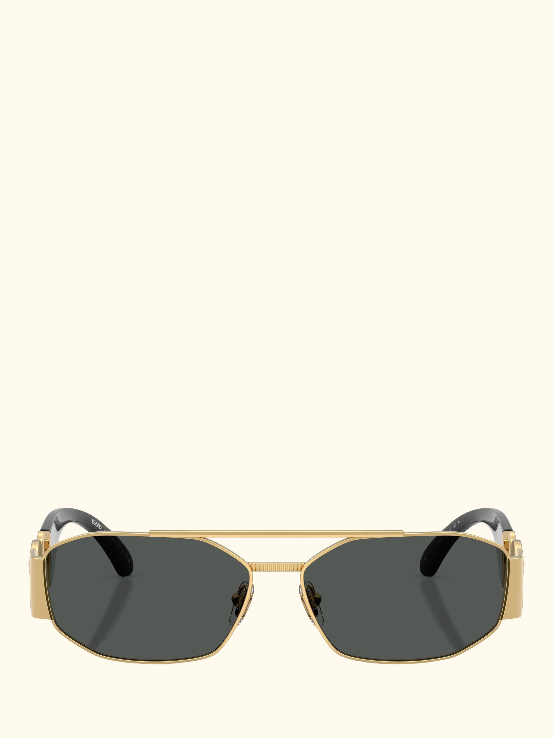 VE22871 Men's Irregular Sunglasses, Gold/Grey