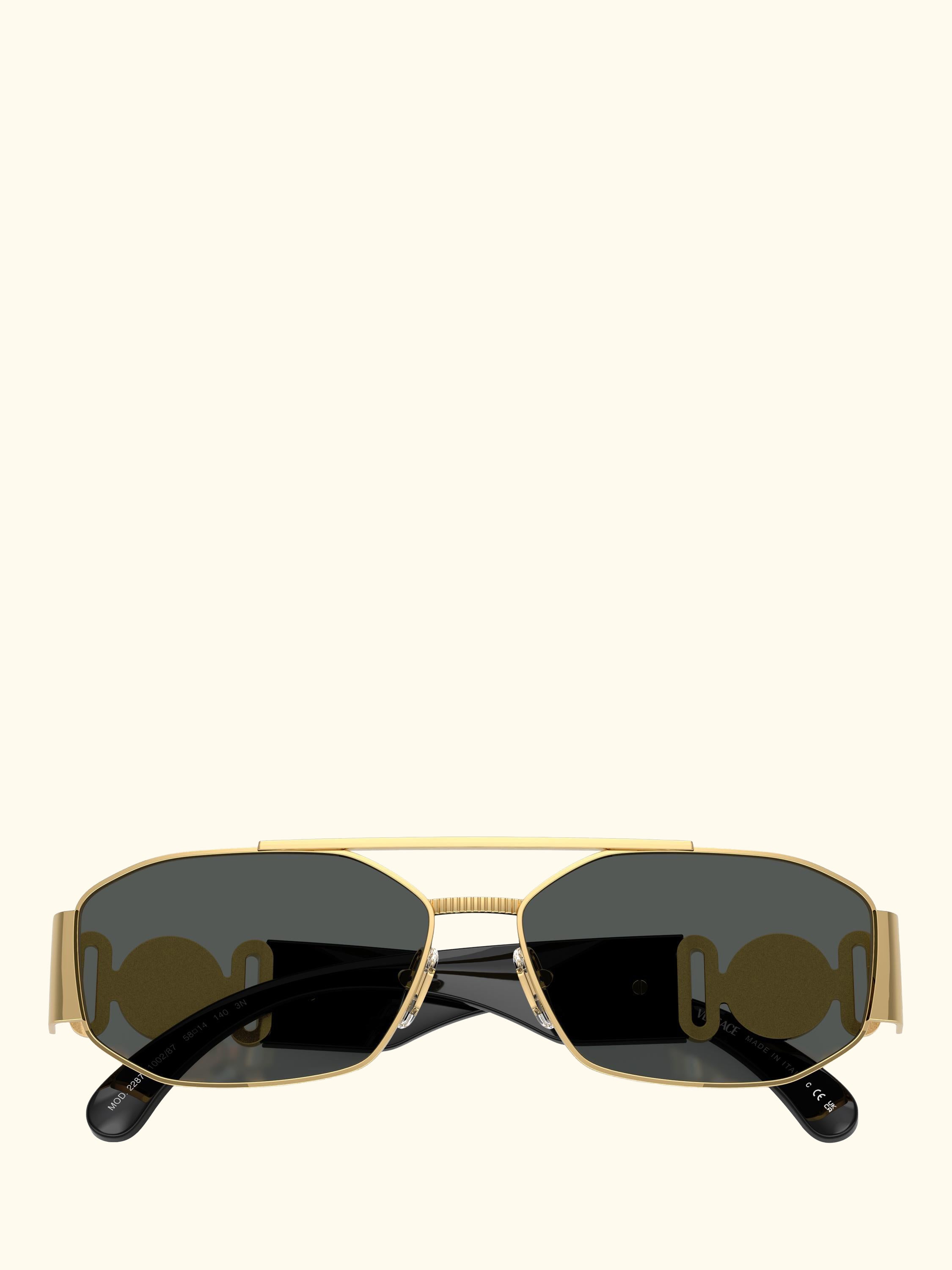 VE22871 Men's Irregular Sunglasses, Gold/Grey