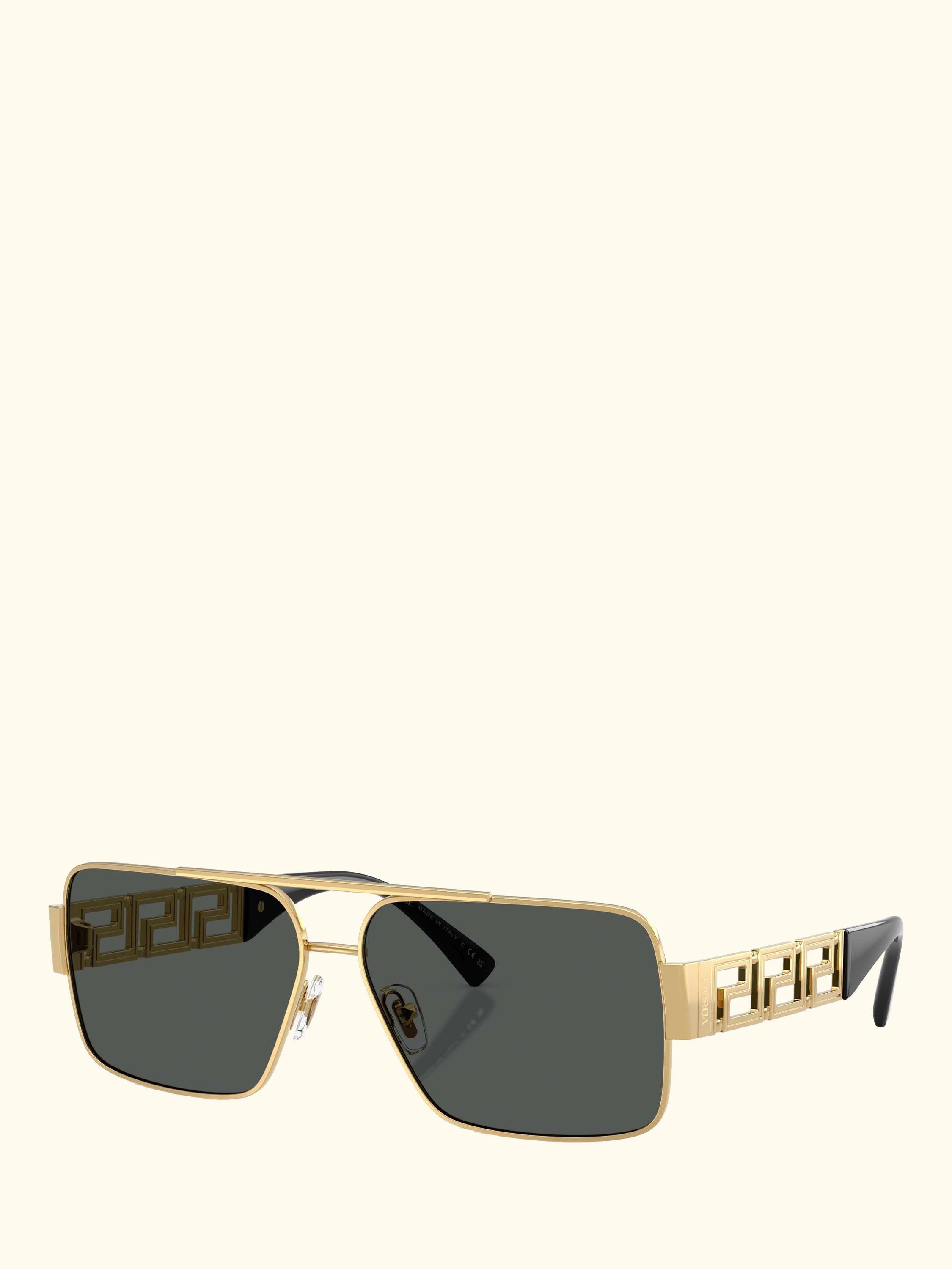 VE22901 Men's Rectangular Sunglasses, Gold/Grey