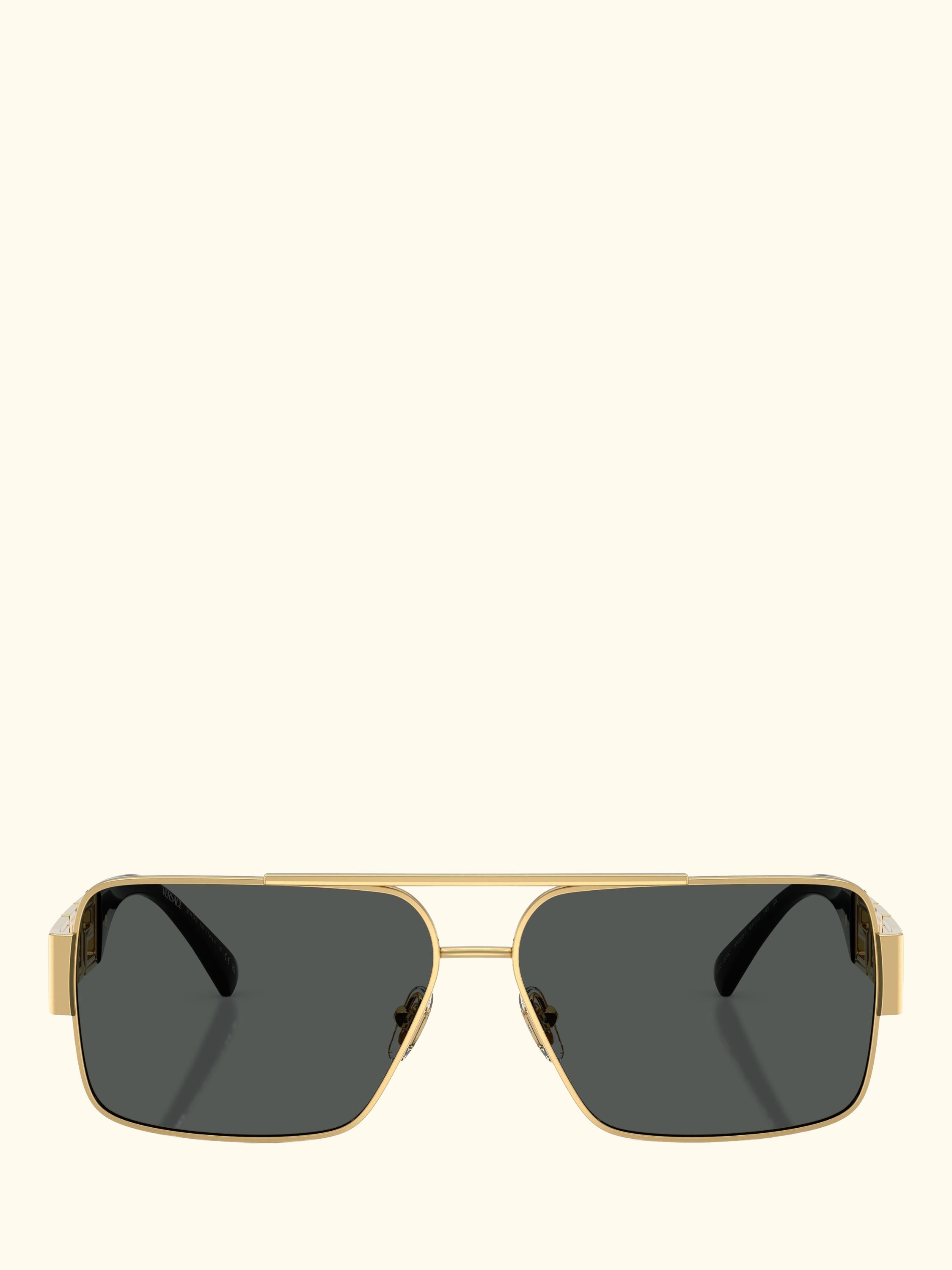 VE22901 Men's Rectangular Sunglasses, Gold/Grey