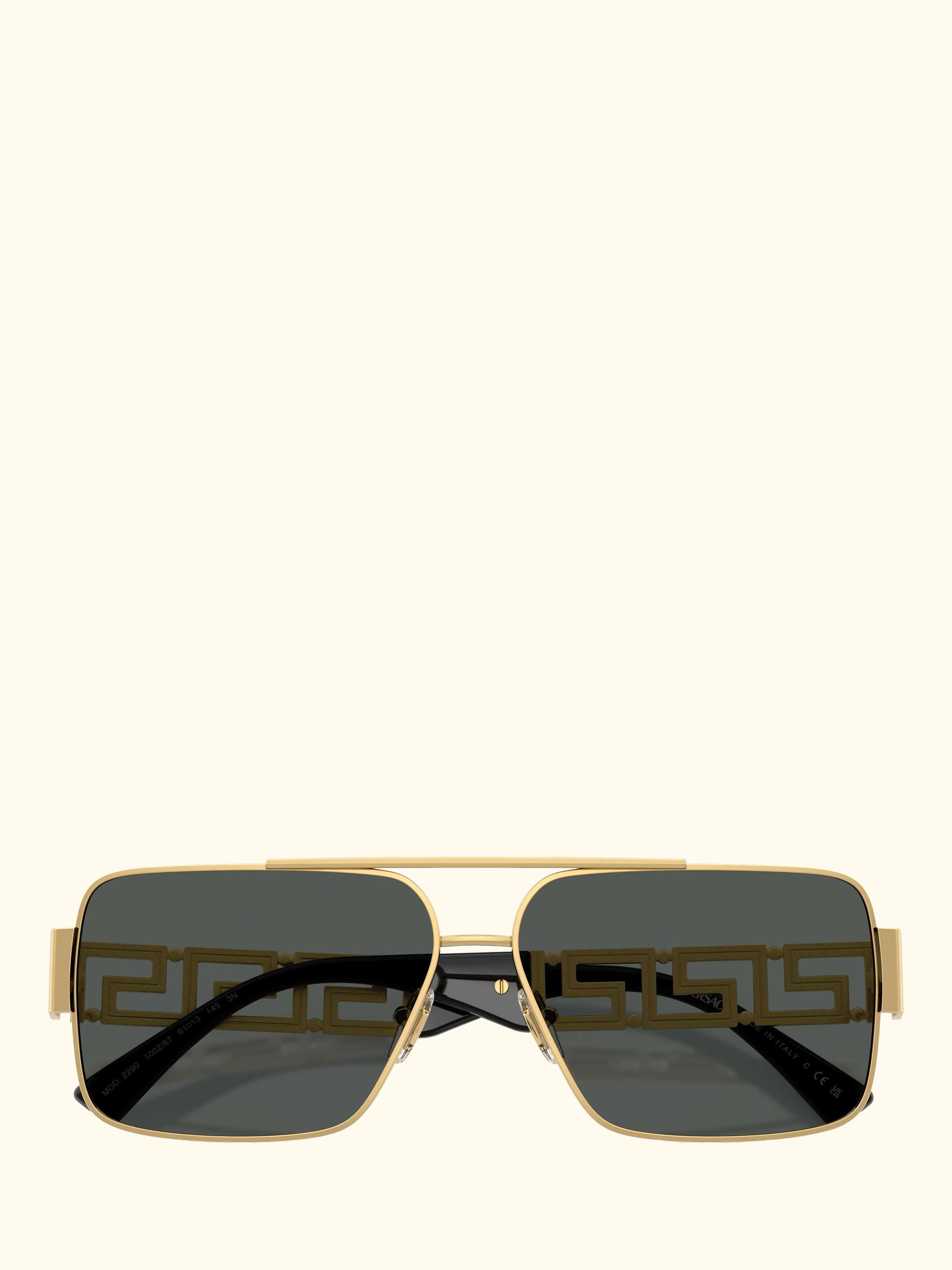 VE22901 Men's Rectangular Sunglasses, Gold/Grey