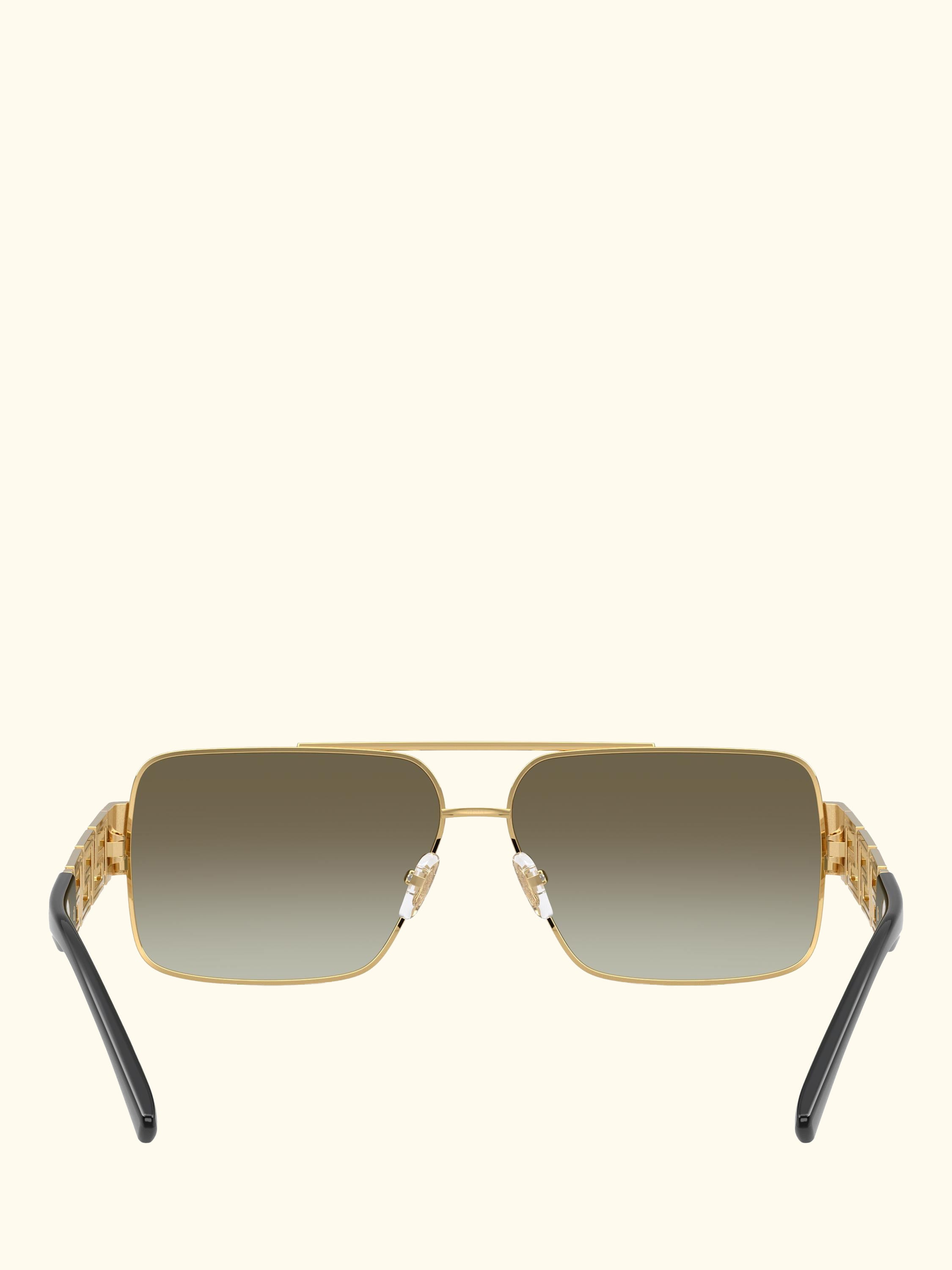 VE22901 Men's Rectangular Sunglasses, Gold/Green