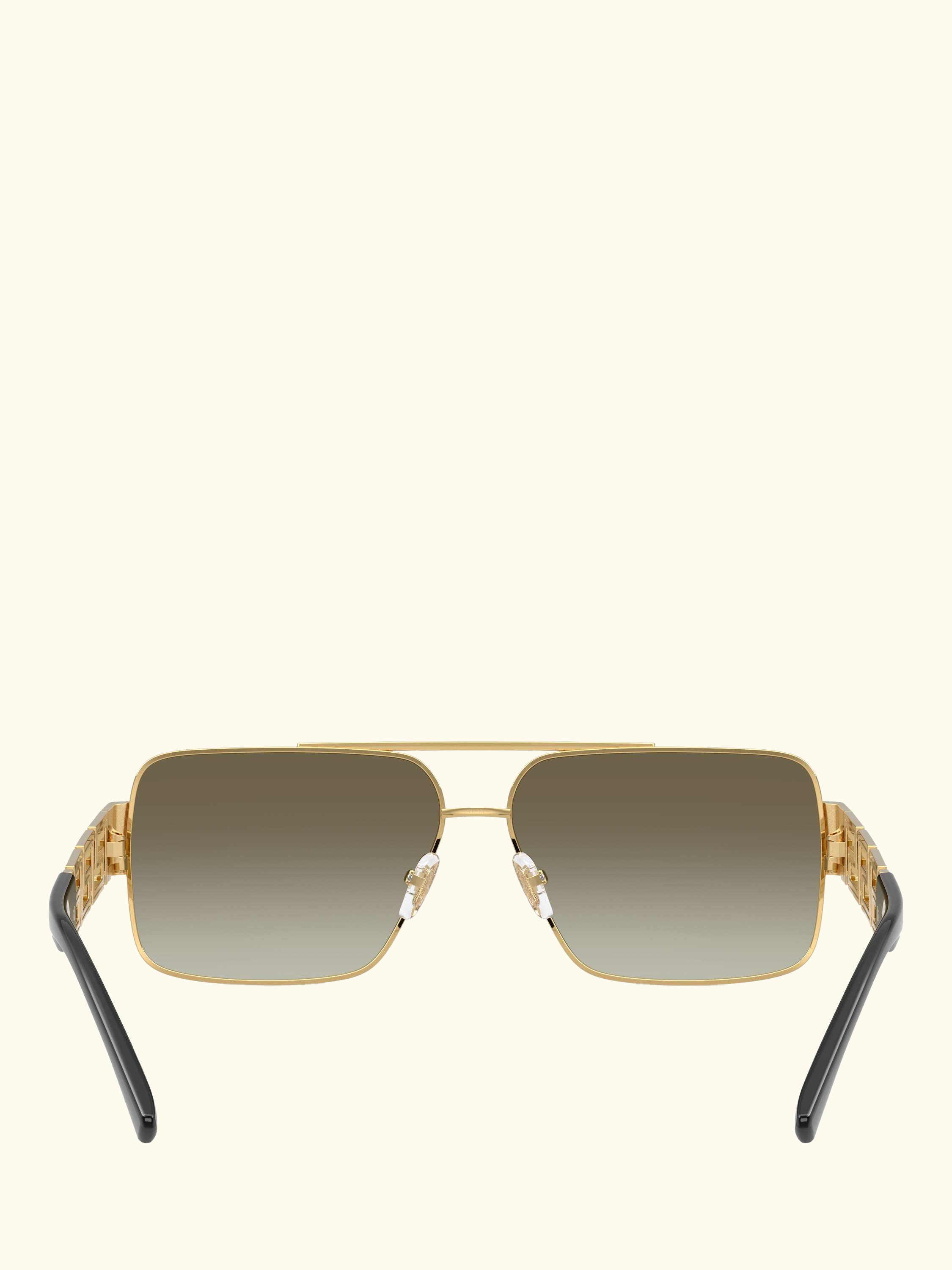 VE22901 Men's Rectangular Sunglasses, Gold/Green