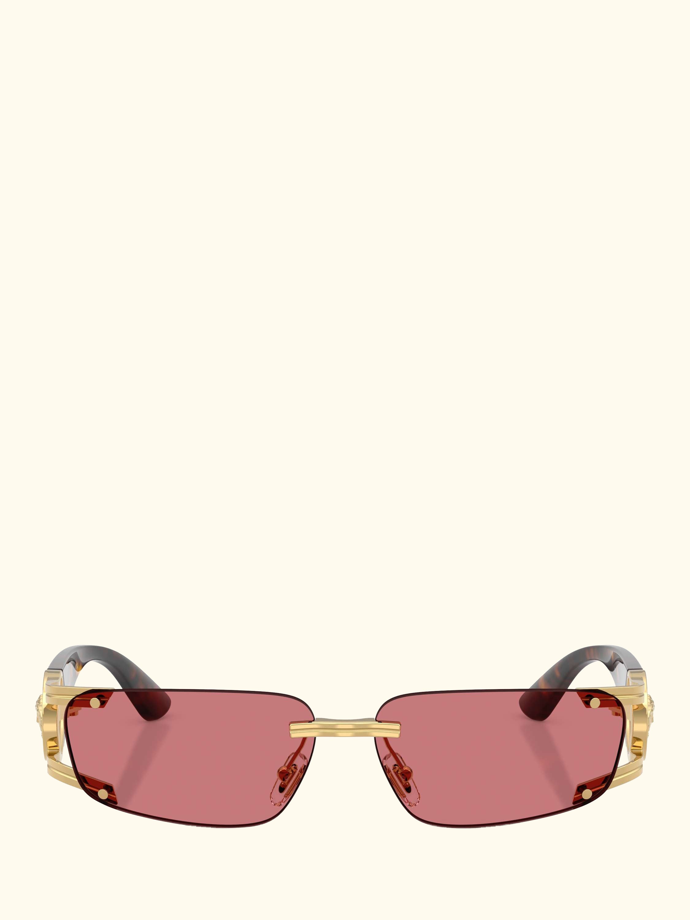 VE2291 Men's Rectangular Sunglasses, Gold/Red
