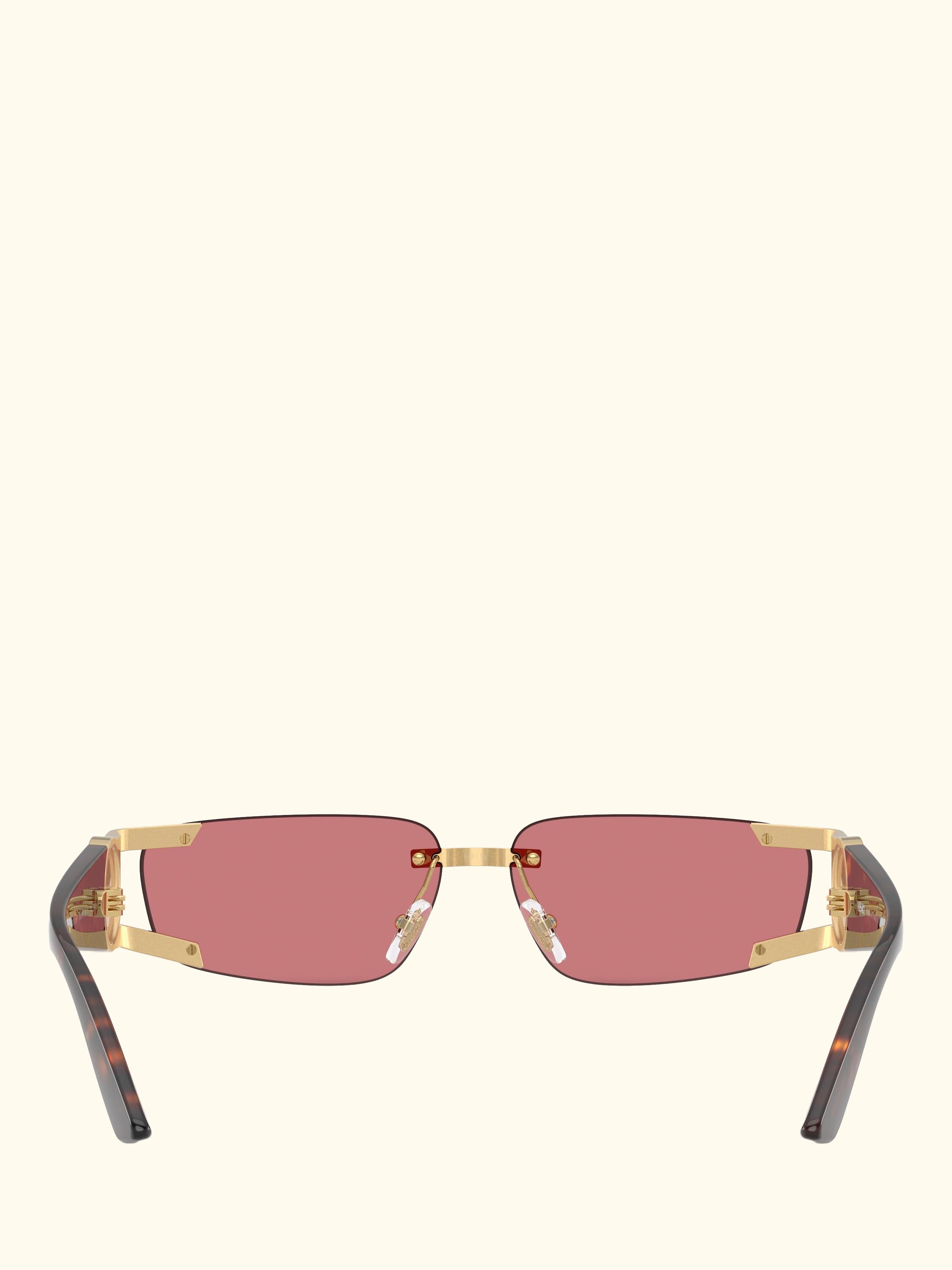 VE2291 Men's Rectangular Sunglasses, Gold/Red