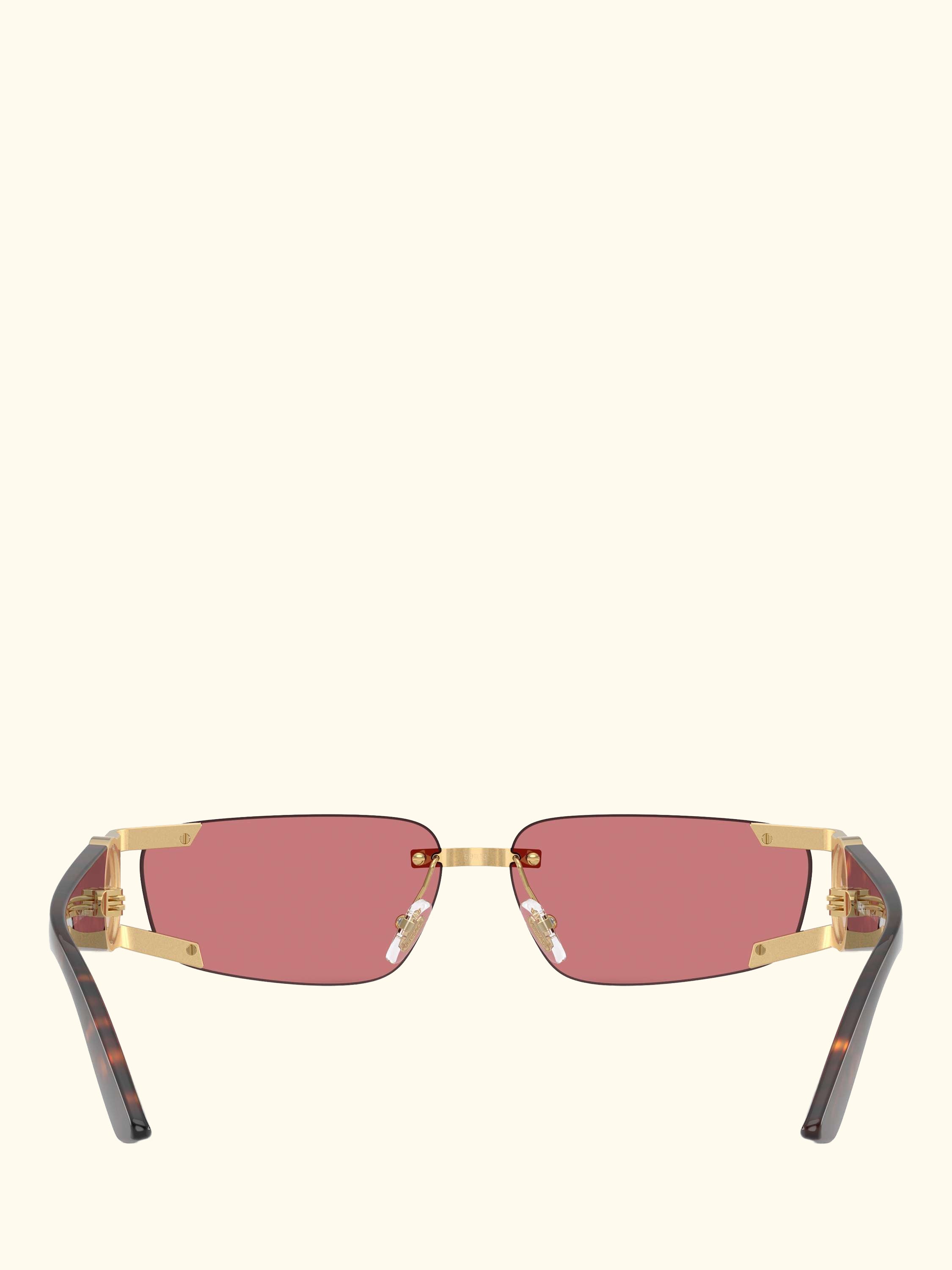 VE2291 Men's Rectangular Sunglasses, Gold/Red