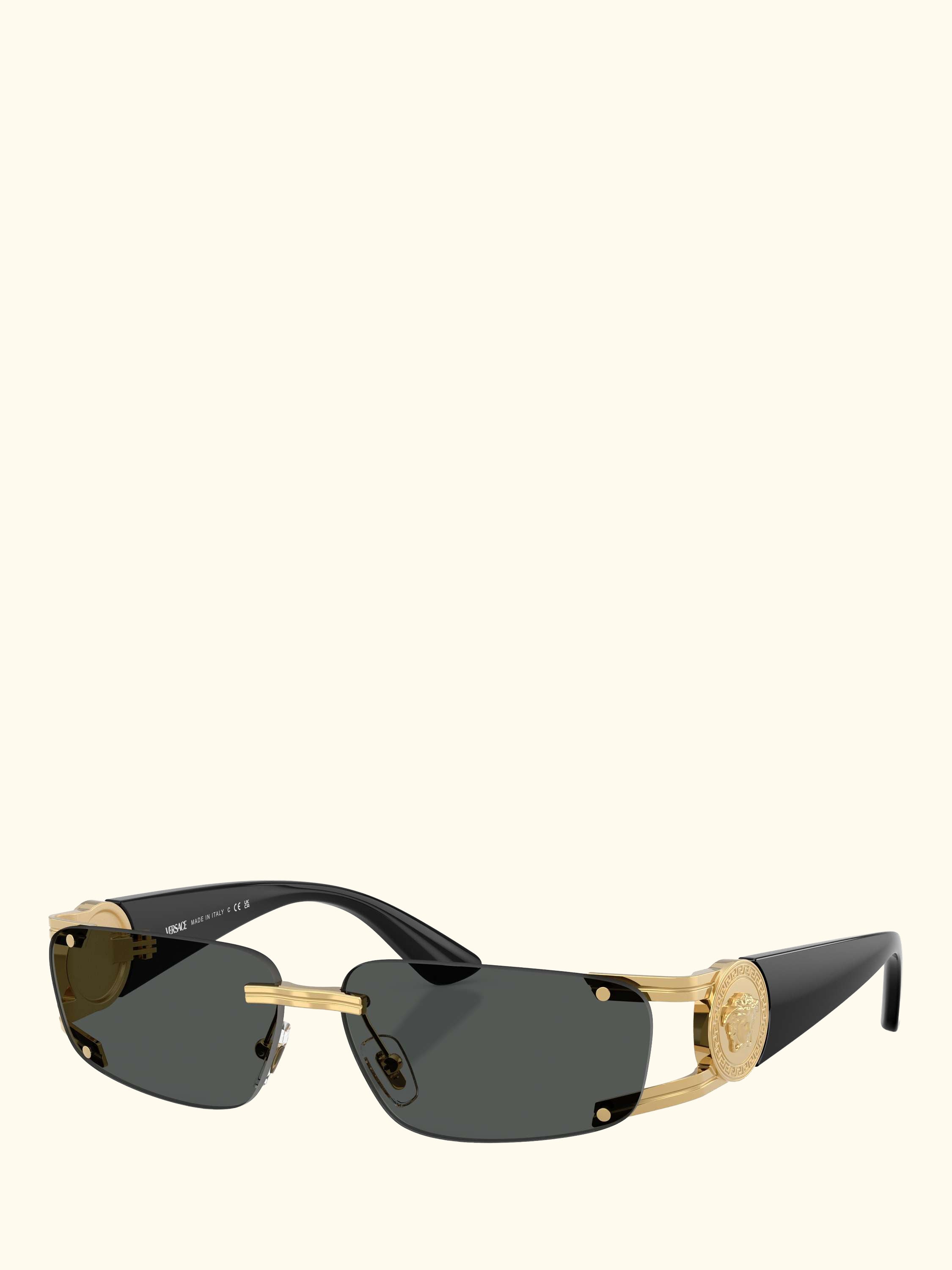 VE2291 Men's Rectangular Sunglasses, Gold/Grey
