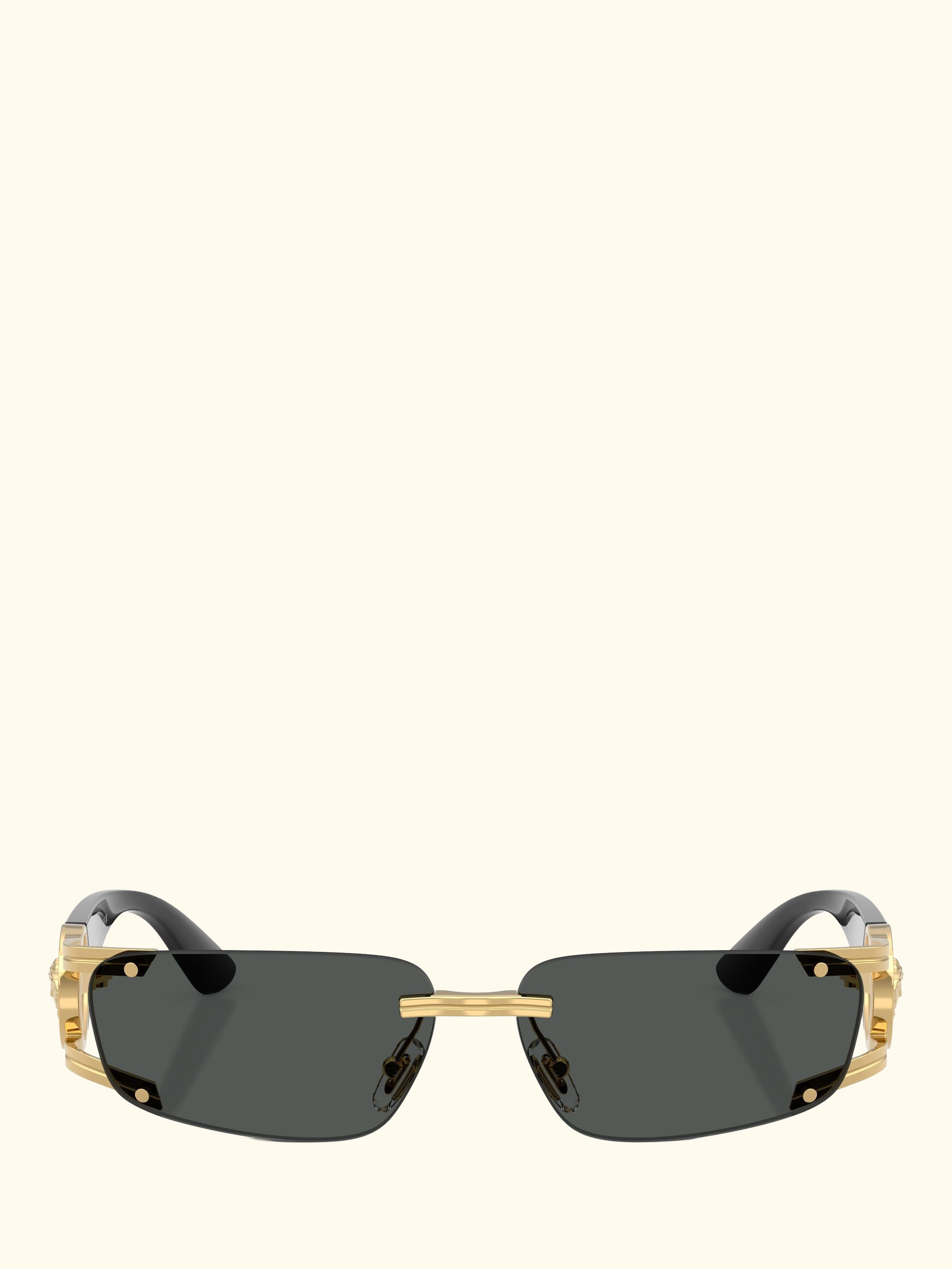 VE2291 Men's Rectangular Sunglasses, Gold/Grey