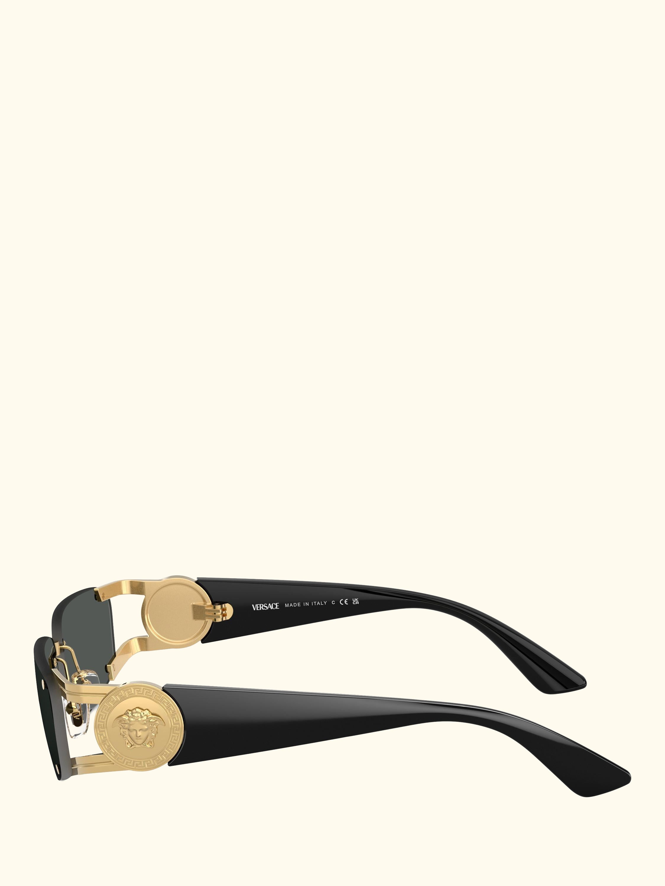 VE2291 Men's Rectangular Sunglasses, Gold/Grey