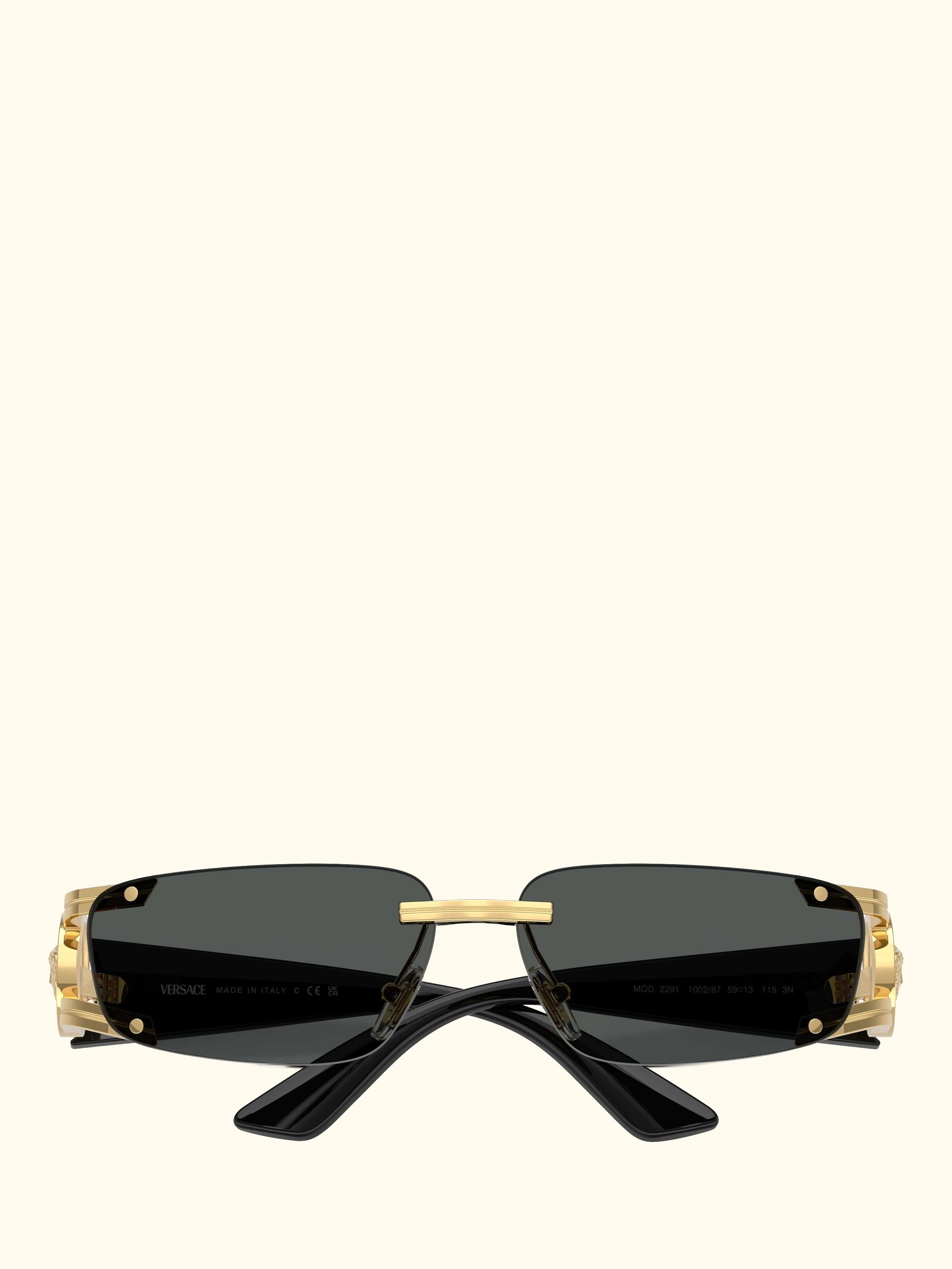 VE2291 Men's Rectangular Sunglasses, Gold/Grey