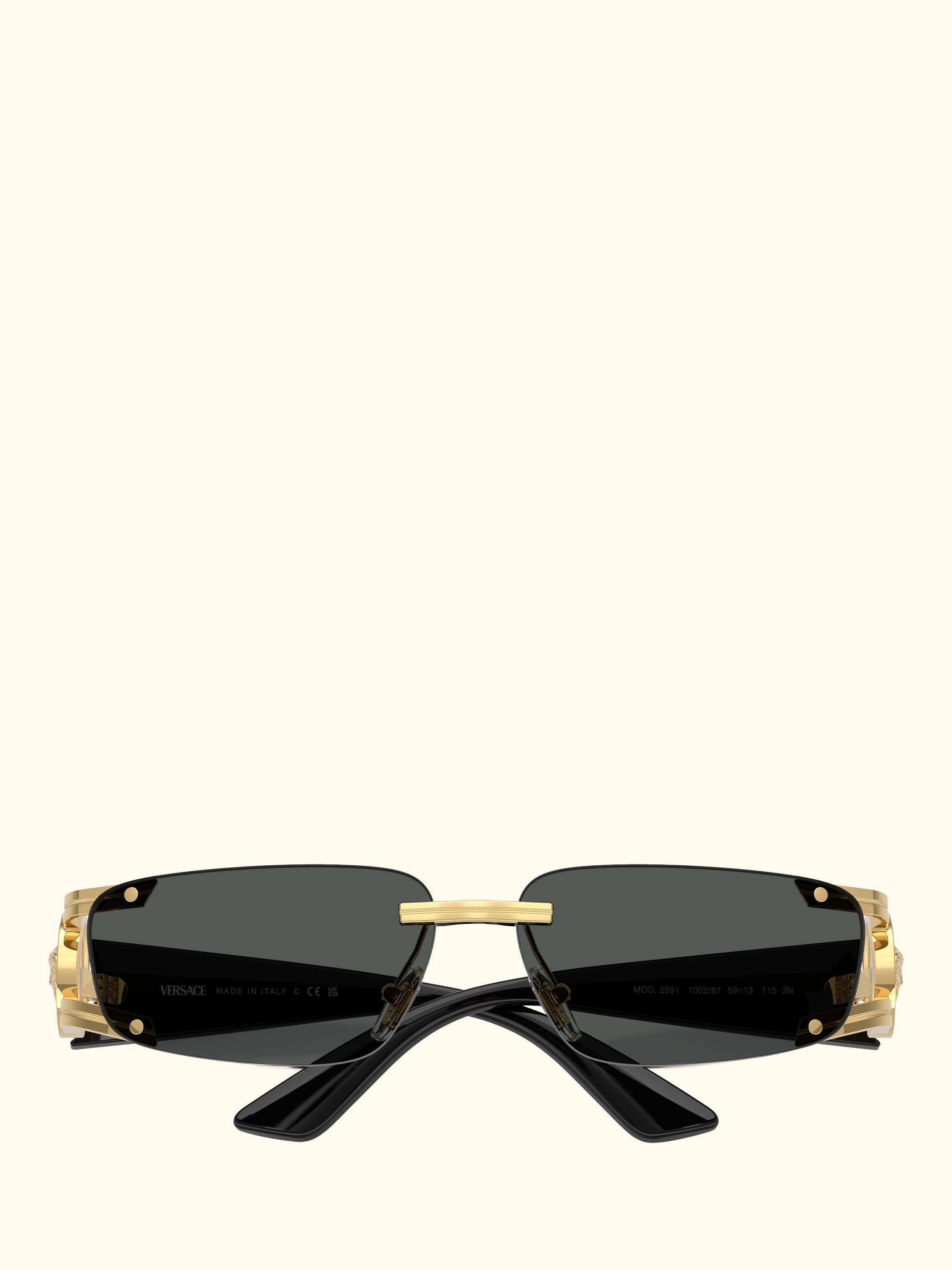 VE2291 Men's Rectangular Sunglasses, Gold/Grey