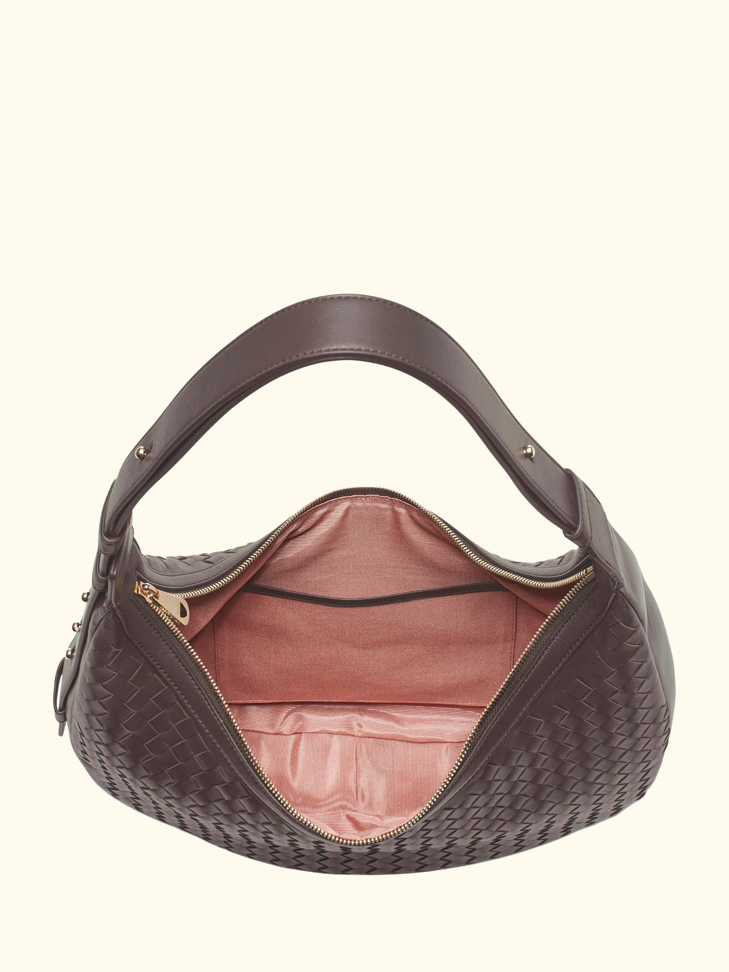 Hudson Leather Slouchy Handbag, Chocolate