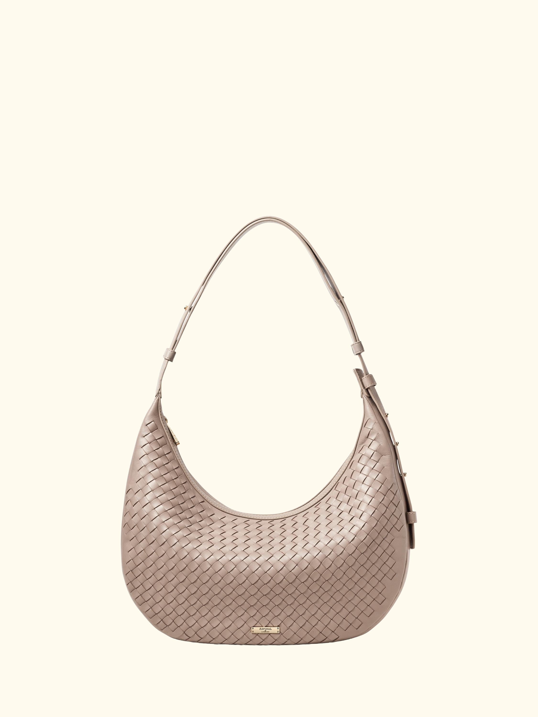 Hudson Leather Slouchy Shoulder Bag, Taupe