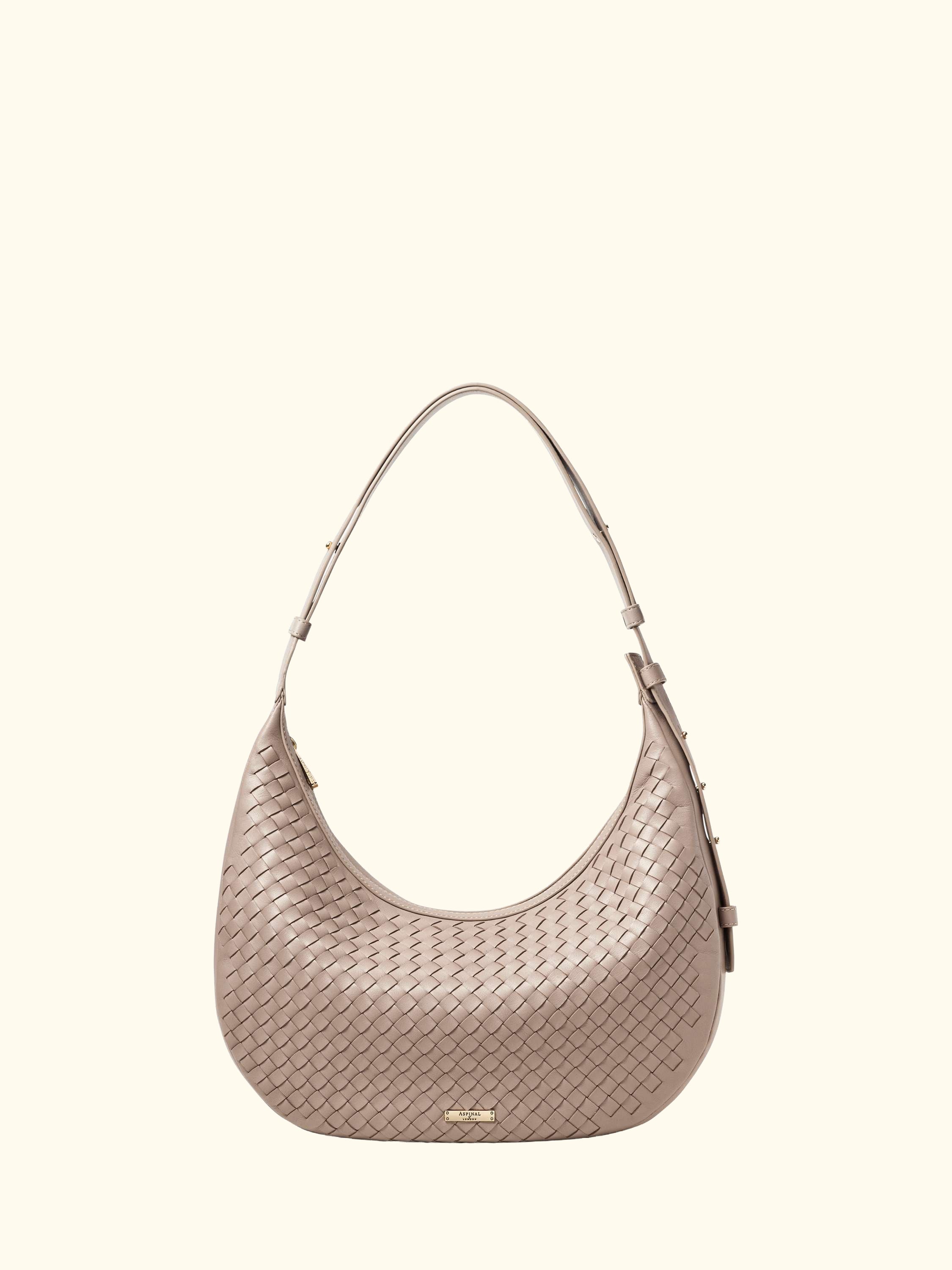 Hudson Leather Slouchy Shoulder Bag, Taupe