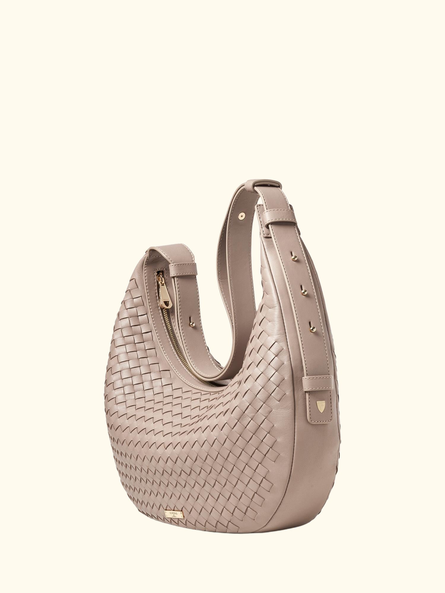 Hudson Leather Slouchy Shoulder Bag, Taupe