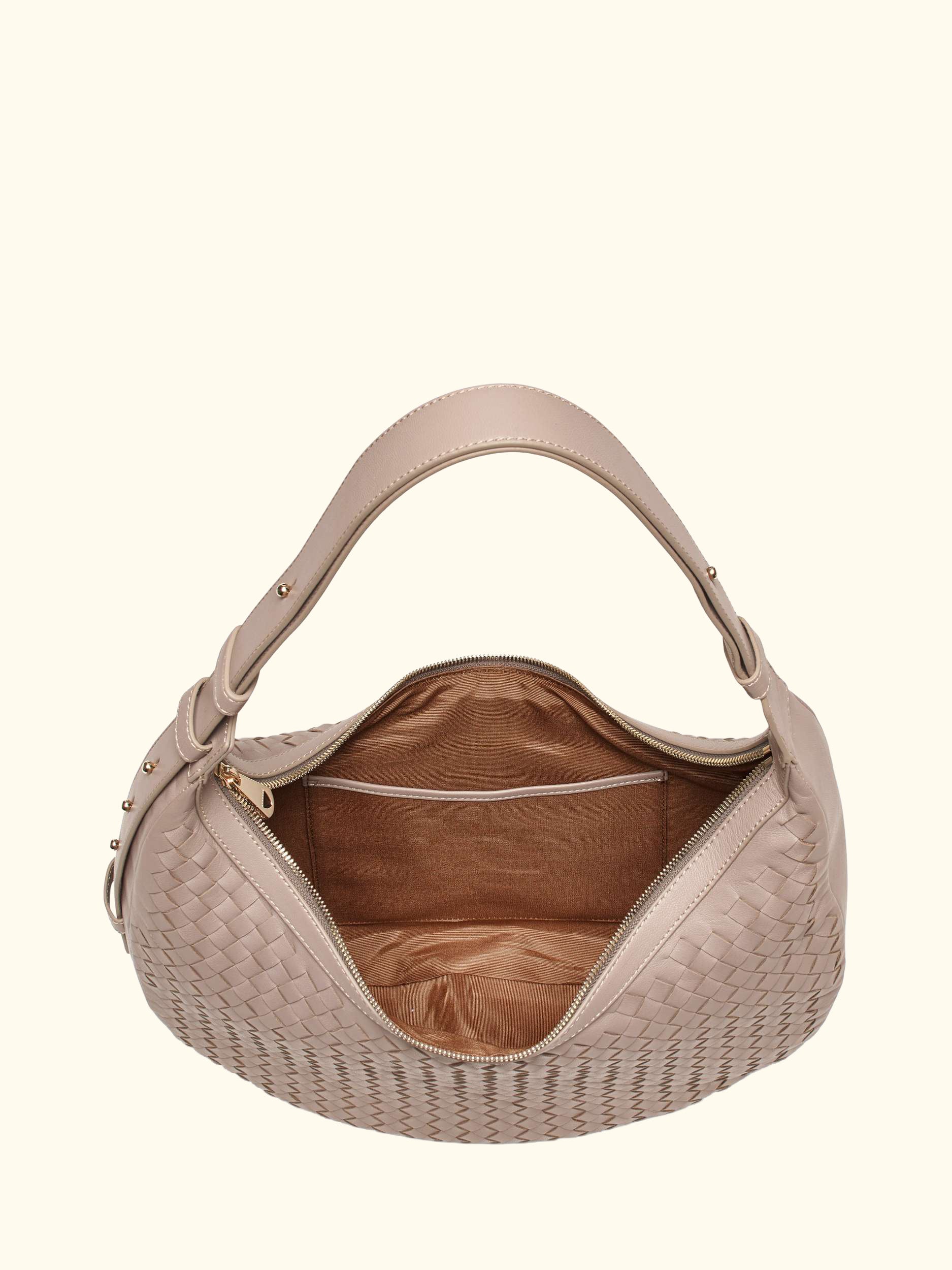 Hudson Leather Slouchy Shoulder Bag, Taupe