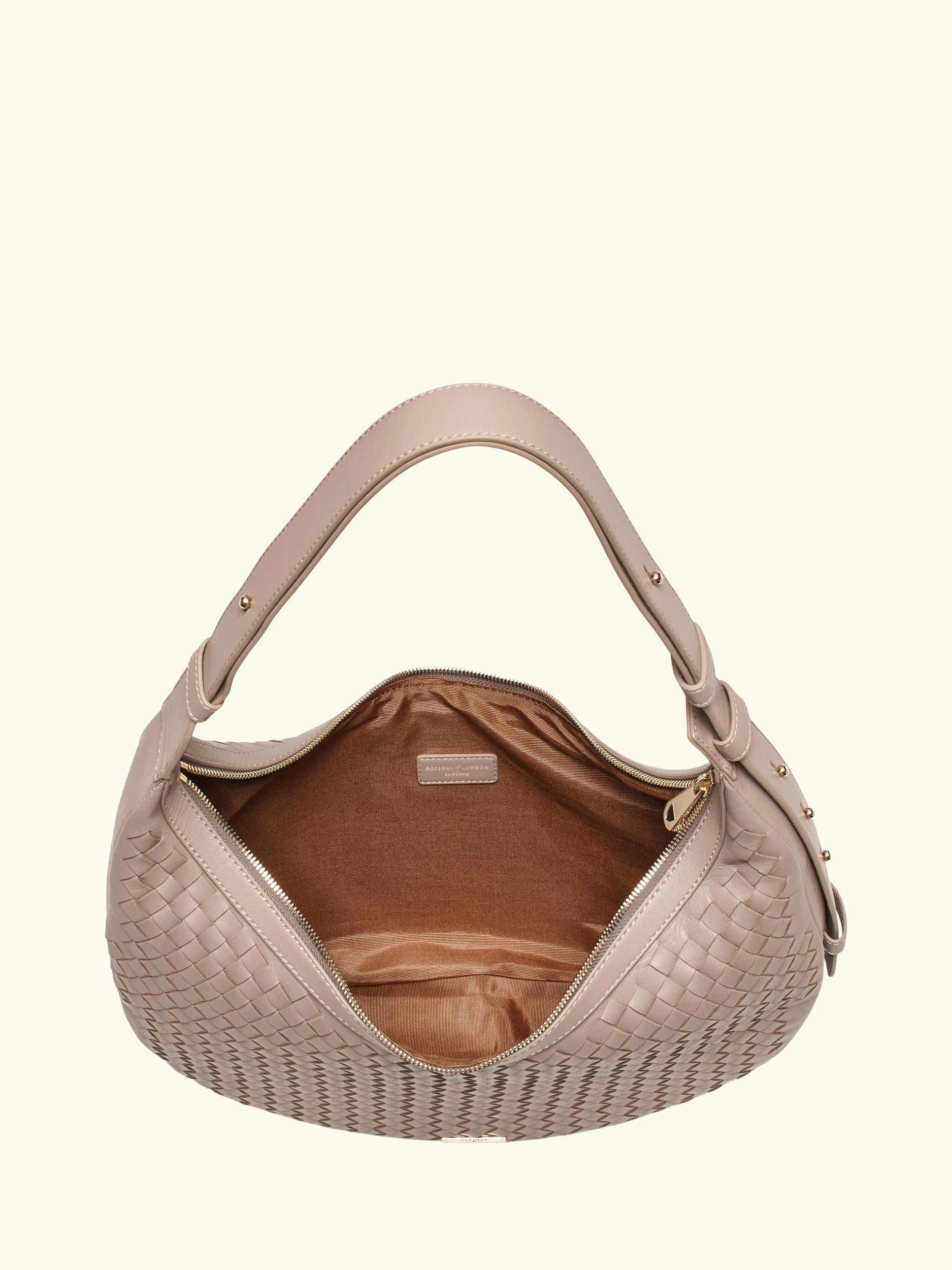 Hudson Leather Slouchy Shoulder Bag, Taupe