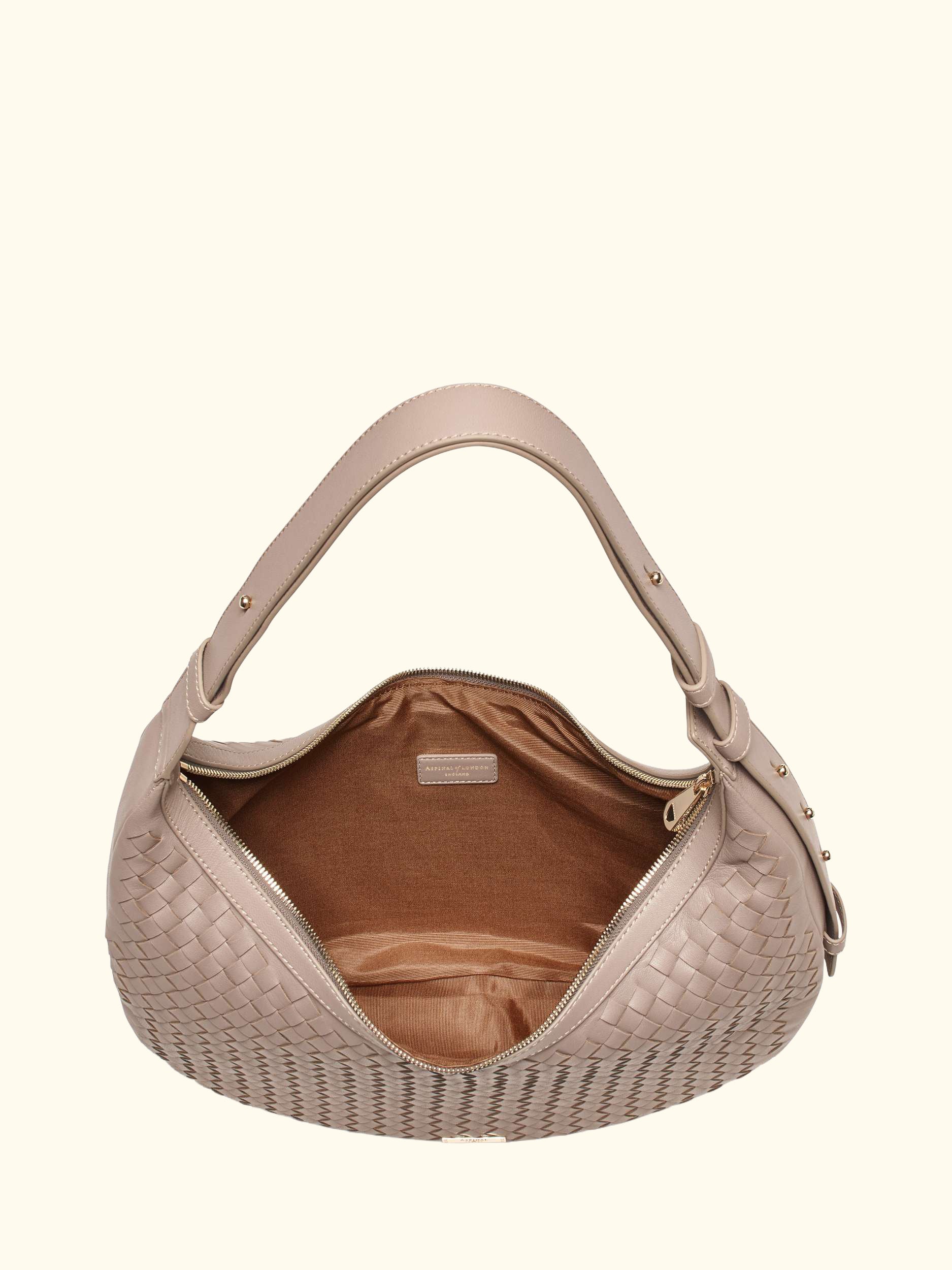 Hudson Leather Slouchy Shoulder Bag, Taupe