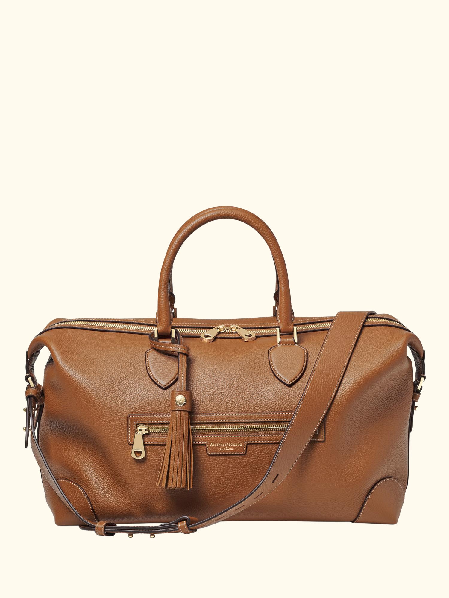 Hudson 4 Leather Zipped Bag, Tan