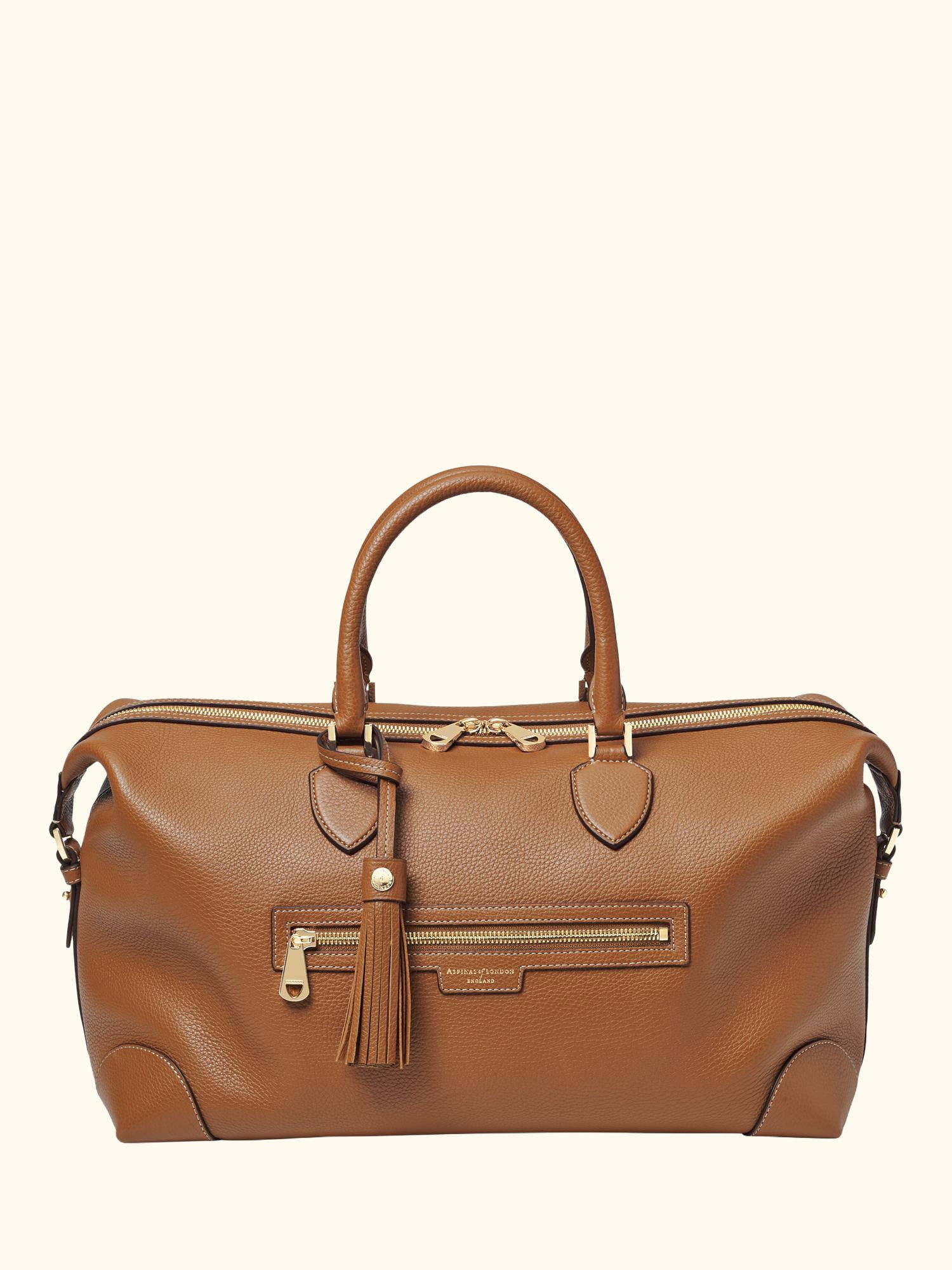 Hudson 4 Leather Zipped Bag, Tan
