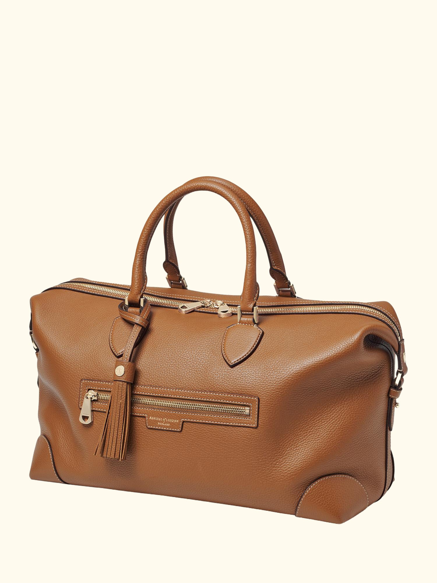 Hudson 4 Leather Zipped Bag, Tan