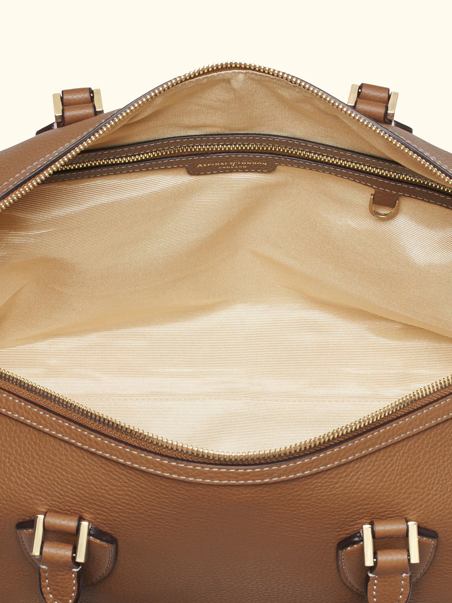 Hudson 4 Leather Zipped Bag, Tan