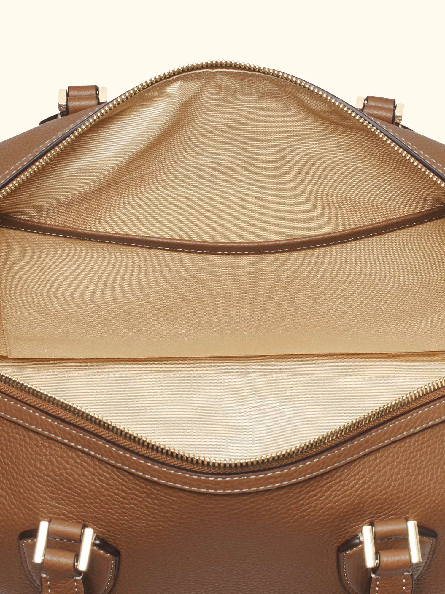Hudson 4 Leather Zipped Bag, Tan