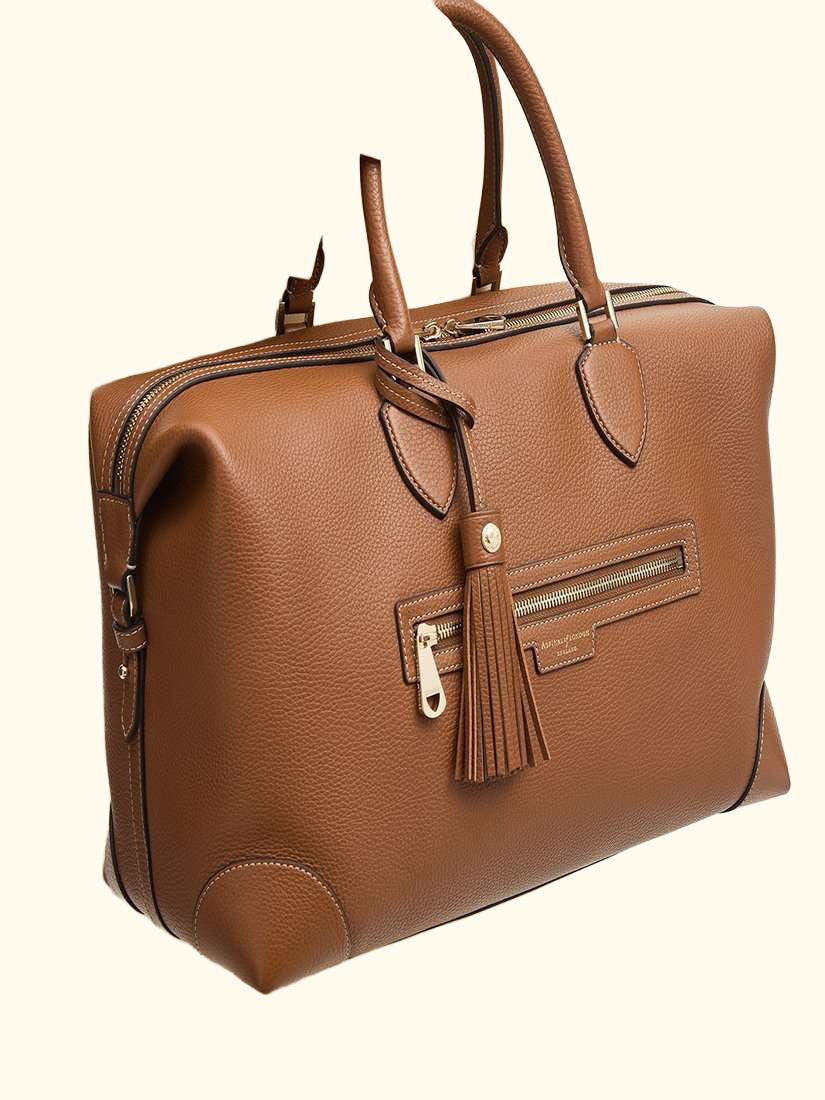 Hudson 4 Leather Zipped Bag, Tan