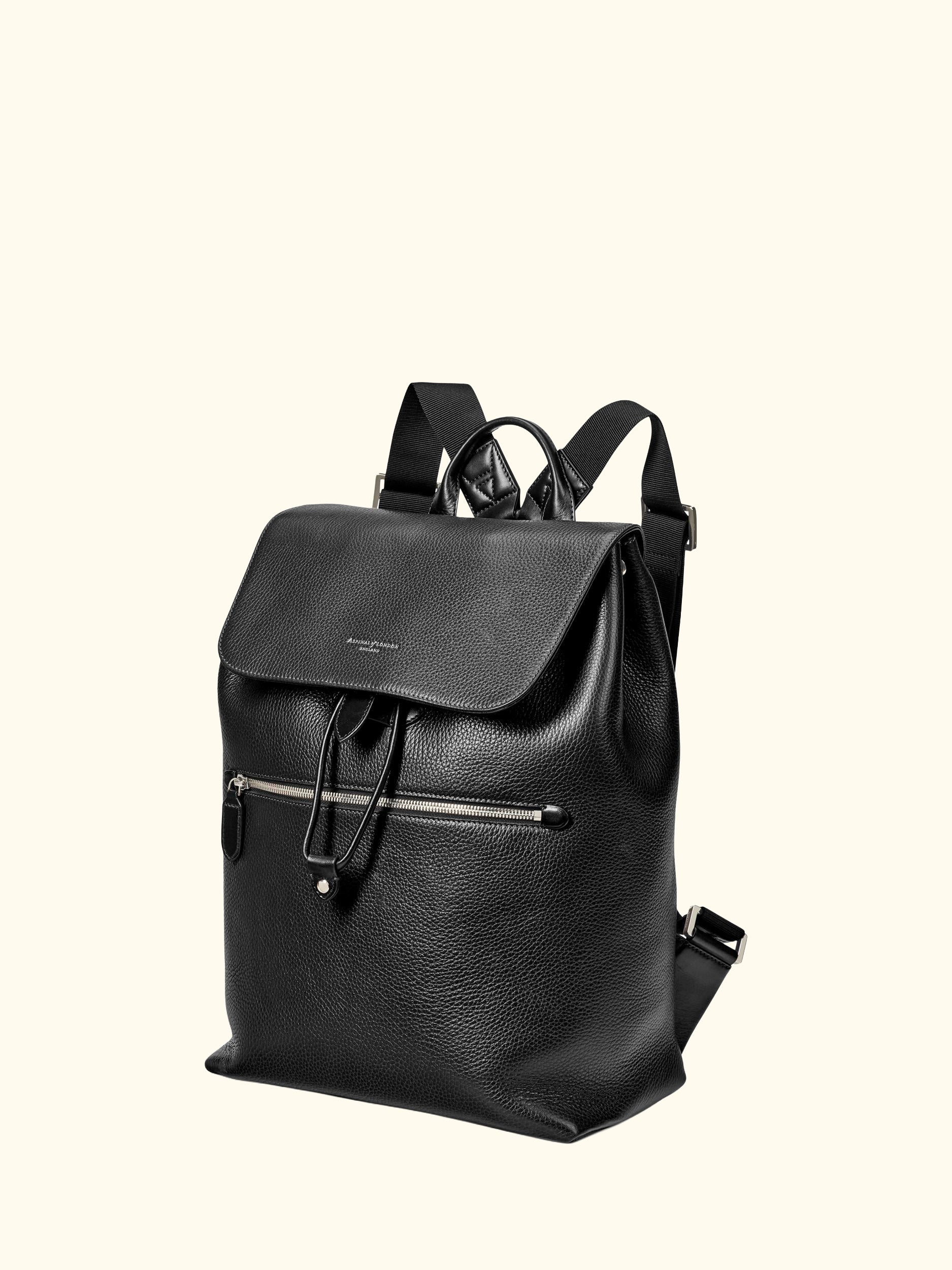 Reporter Leather Backpack, Black