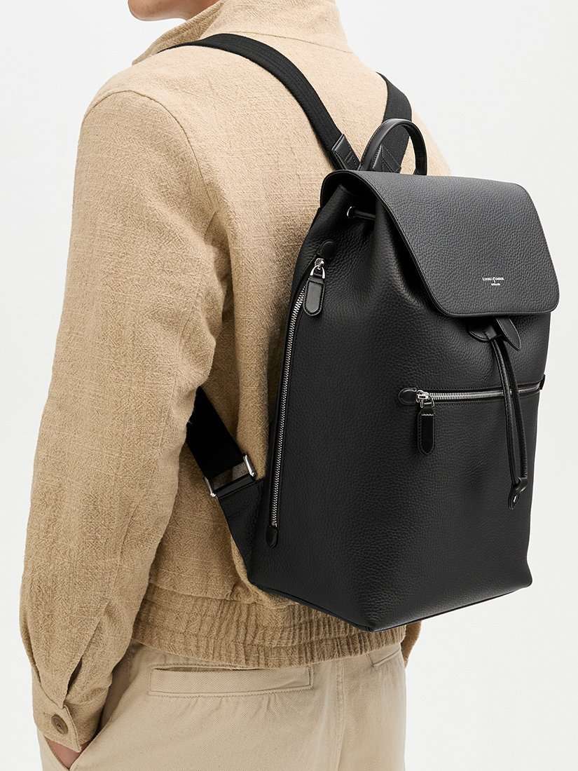Reporter Leather Backpack, Black