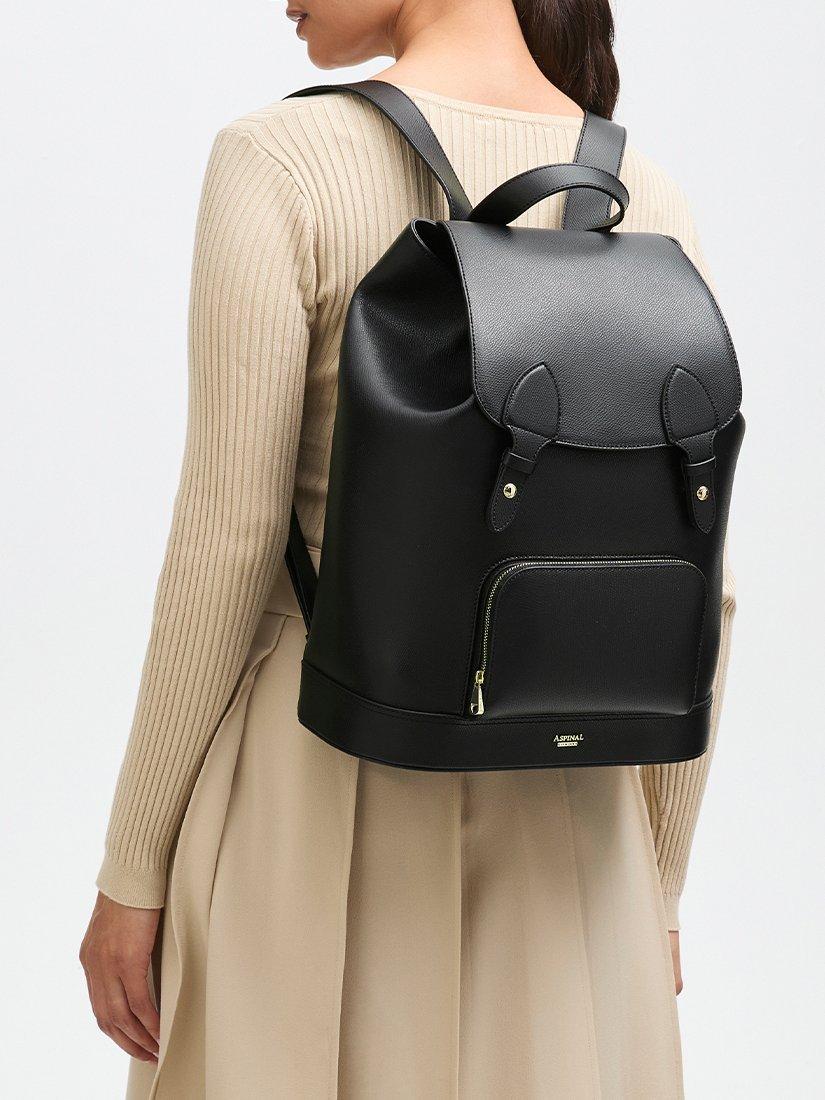 Reporter Leather Backpack, Black
