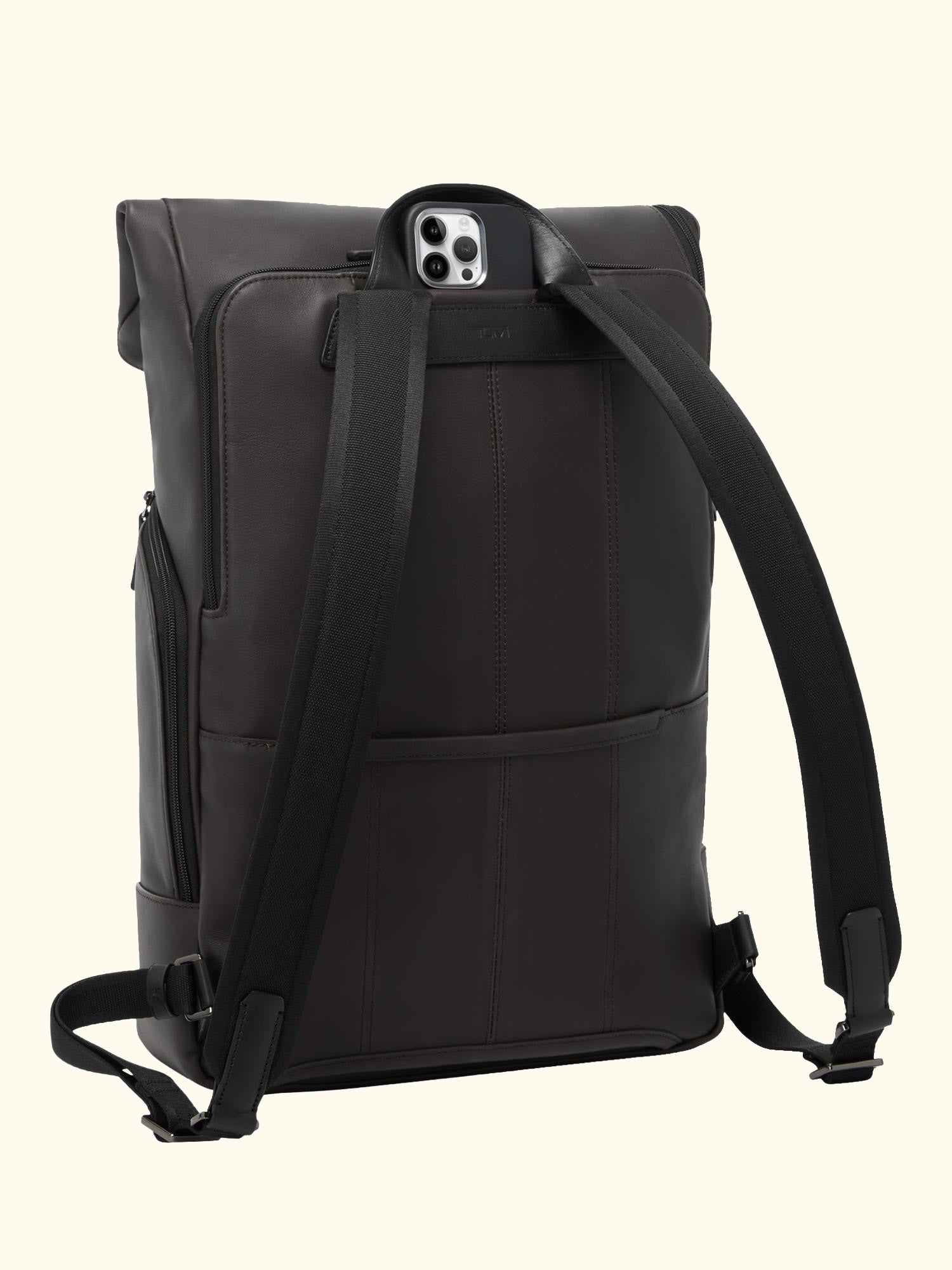 Osborn Roll Top Backpack, Espresso Brown Bombe