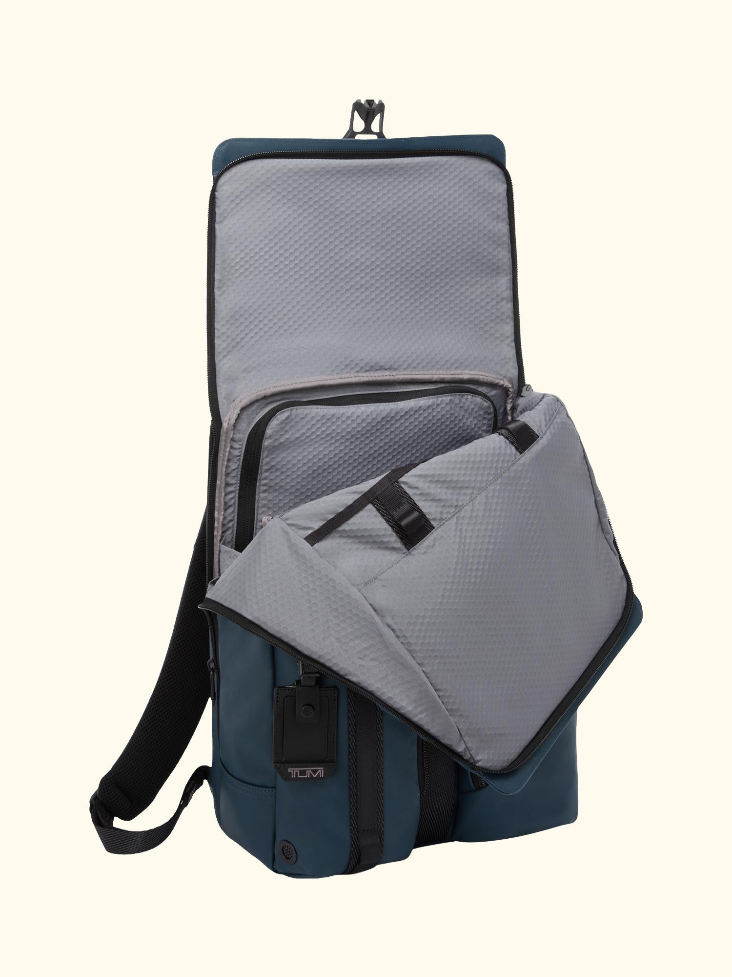 Surveillance Backpack, Navy Coated Canvas