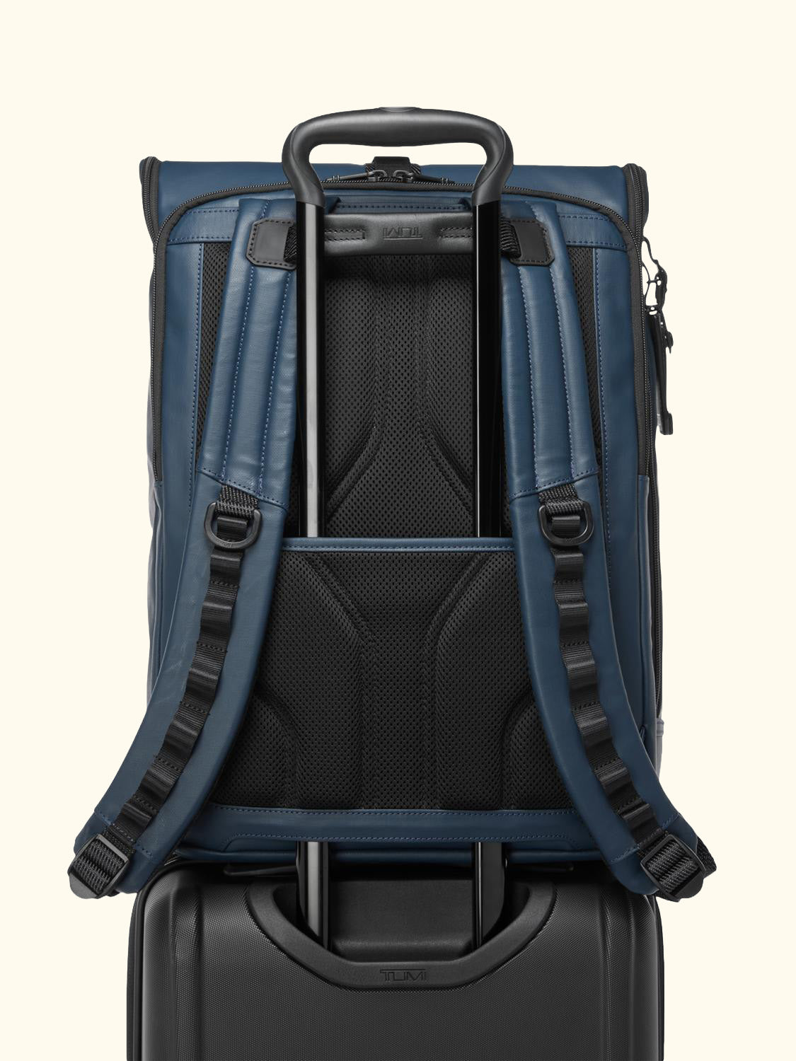 Surveillance Backpack, Navy Coated Canvas