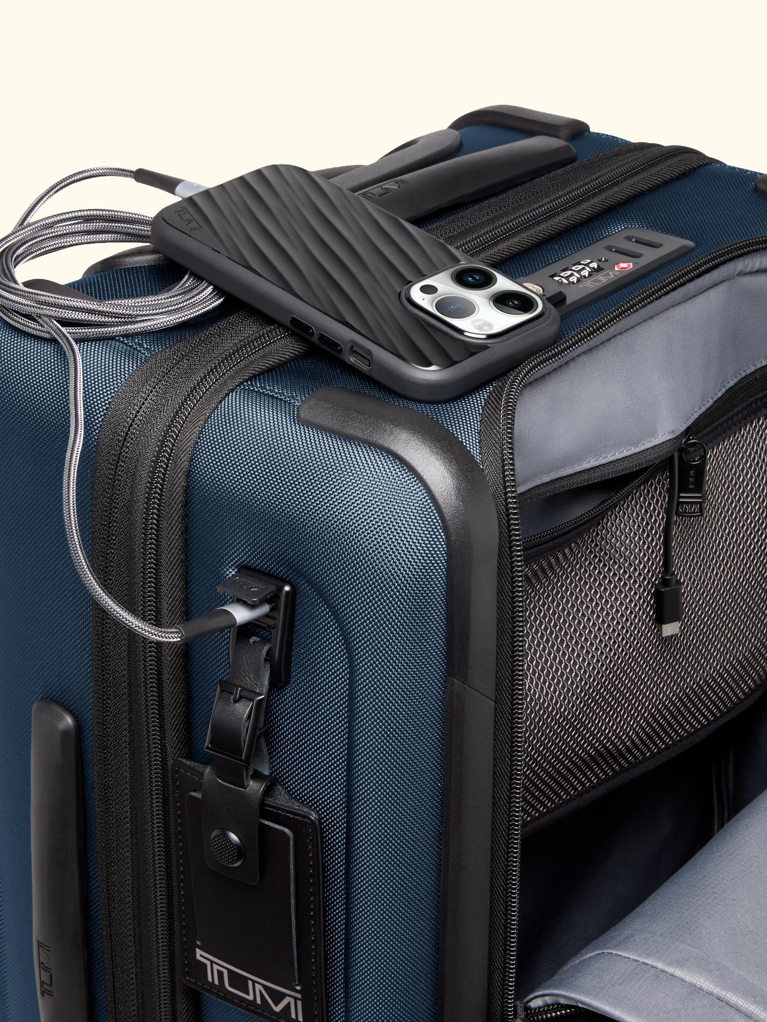 FXT Ballistic International Dual Access 4-Wheel Carry On Suitcase, Navy