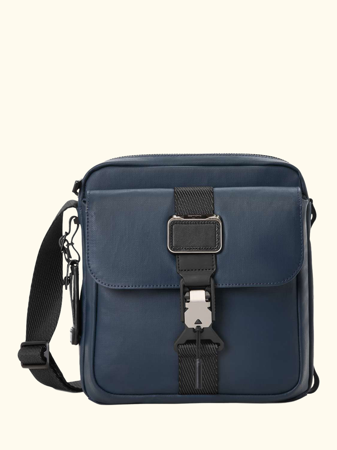 Junior Crossbody Bag, Navy Coated Canvas