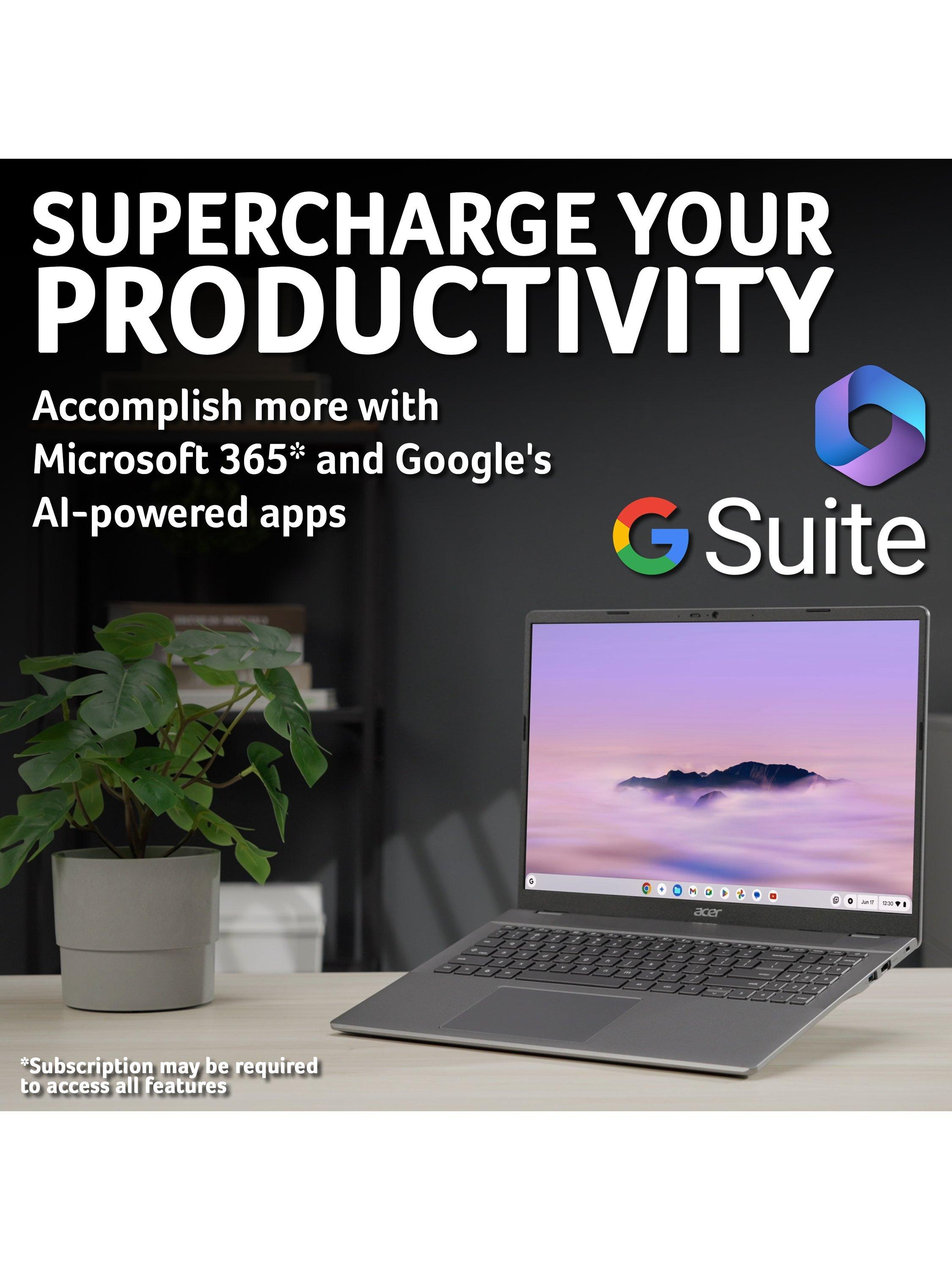 Chromebook Plus 516 Laptop, Intel Core i5 Processor, 8GB RAM, 256GB SSD, 16” WUXGA, Iron