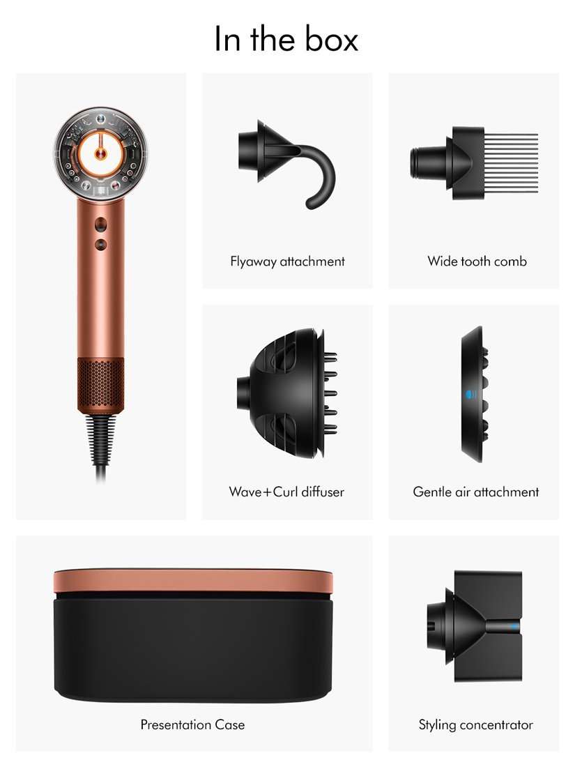 Supersonic Nural™ Hair Dryer with Diffuser & Presentation Case, Amber Silk