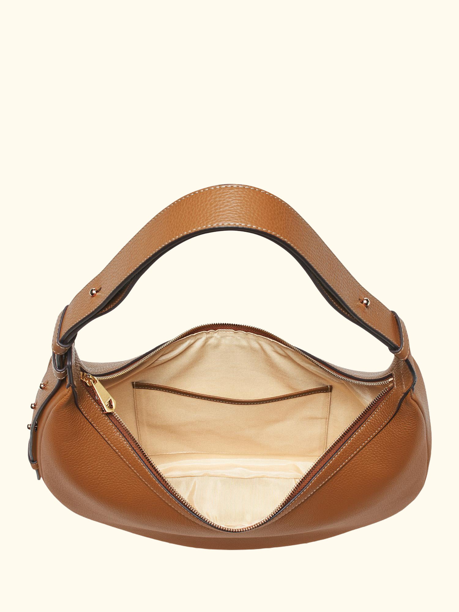 Hudson Leather Slouchy Crescent Bag