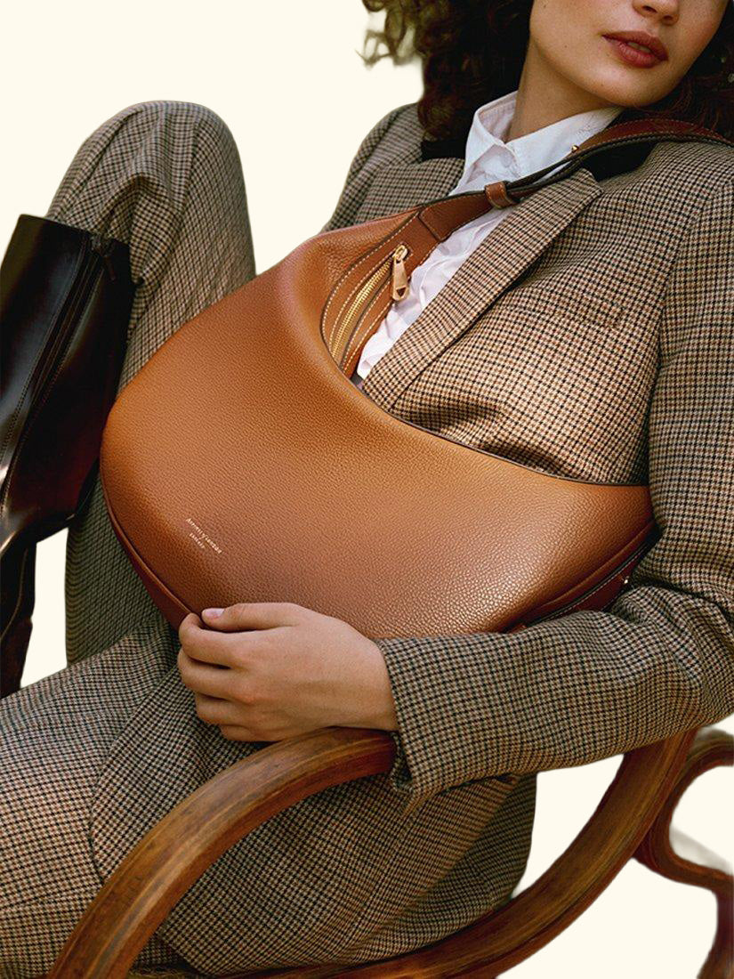 Hudson Leather Slouchy Crescent Bag