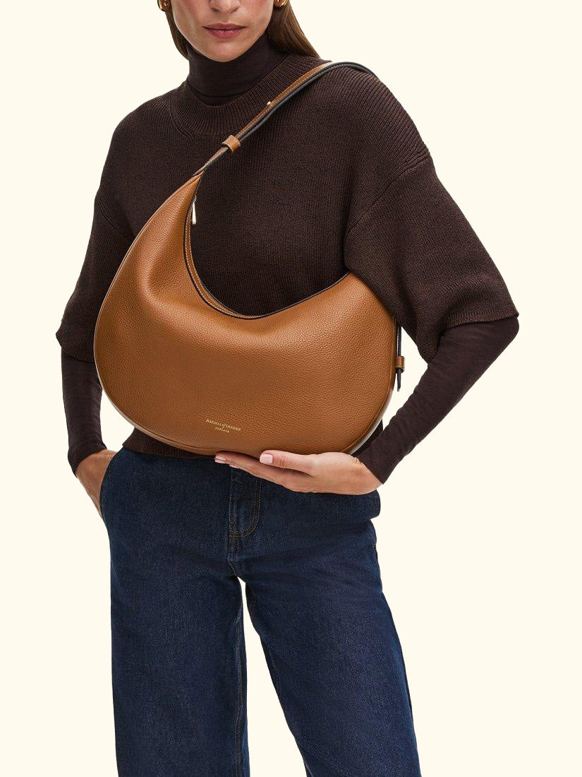 Hudson Leather Slouchy Crescent Bag
