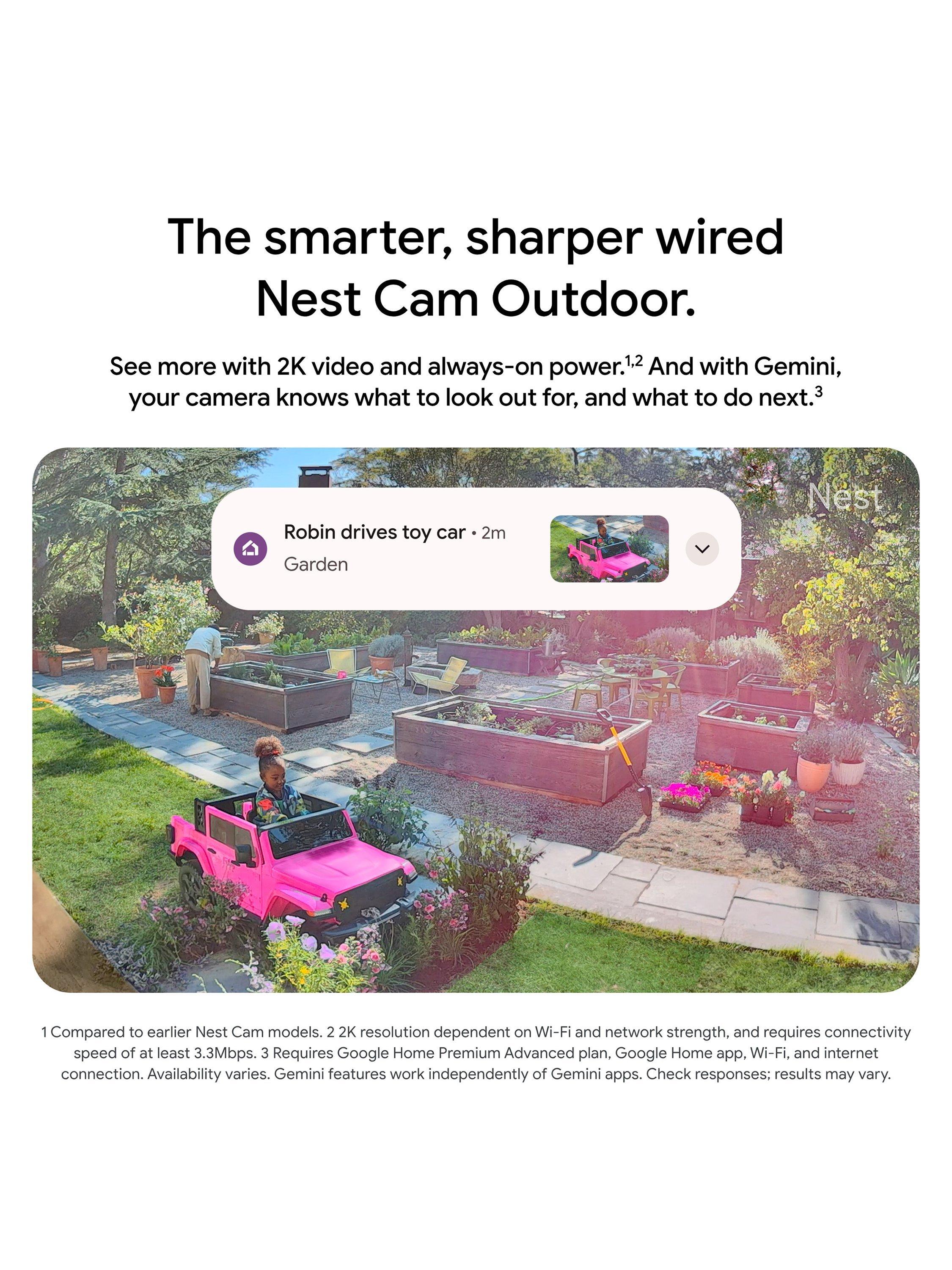 Nest Cam Outdoor Security Camera, Wired, Snow