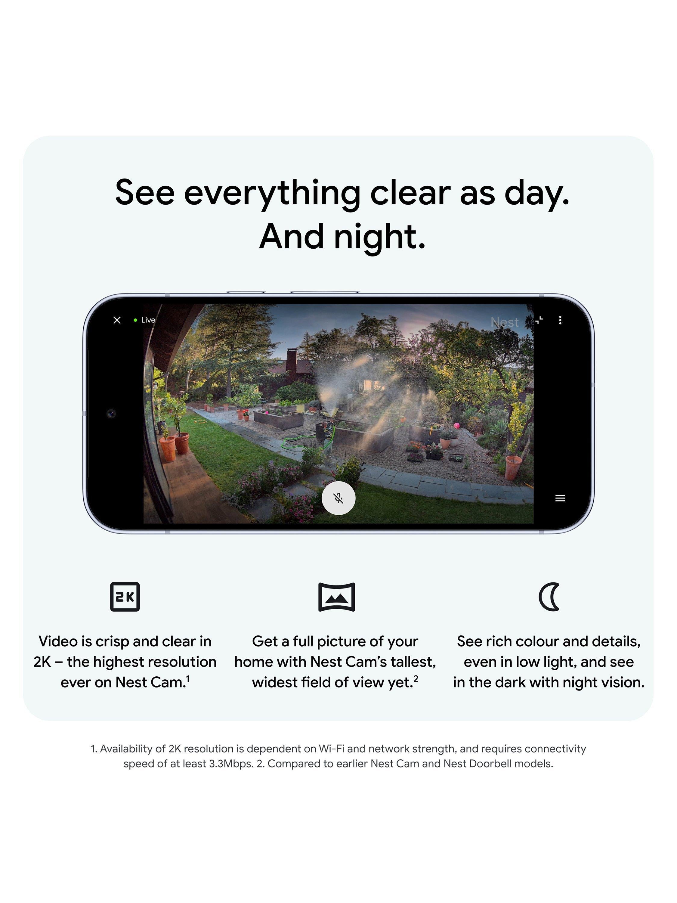 Nest Cam Outdoor Security Camera, Wired, Snow