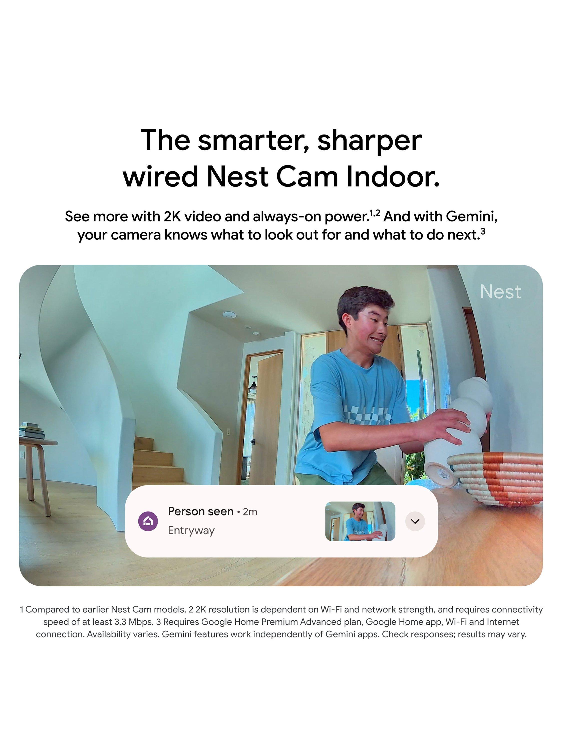 Nest Cam Indoor Security Camera, Wired, Snow