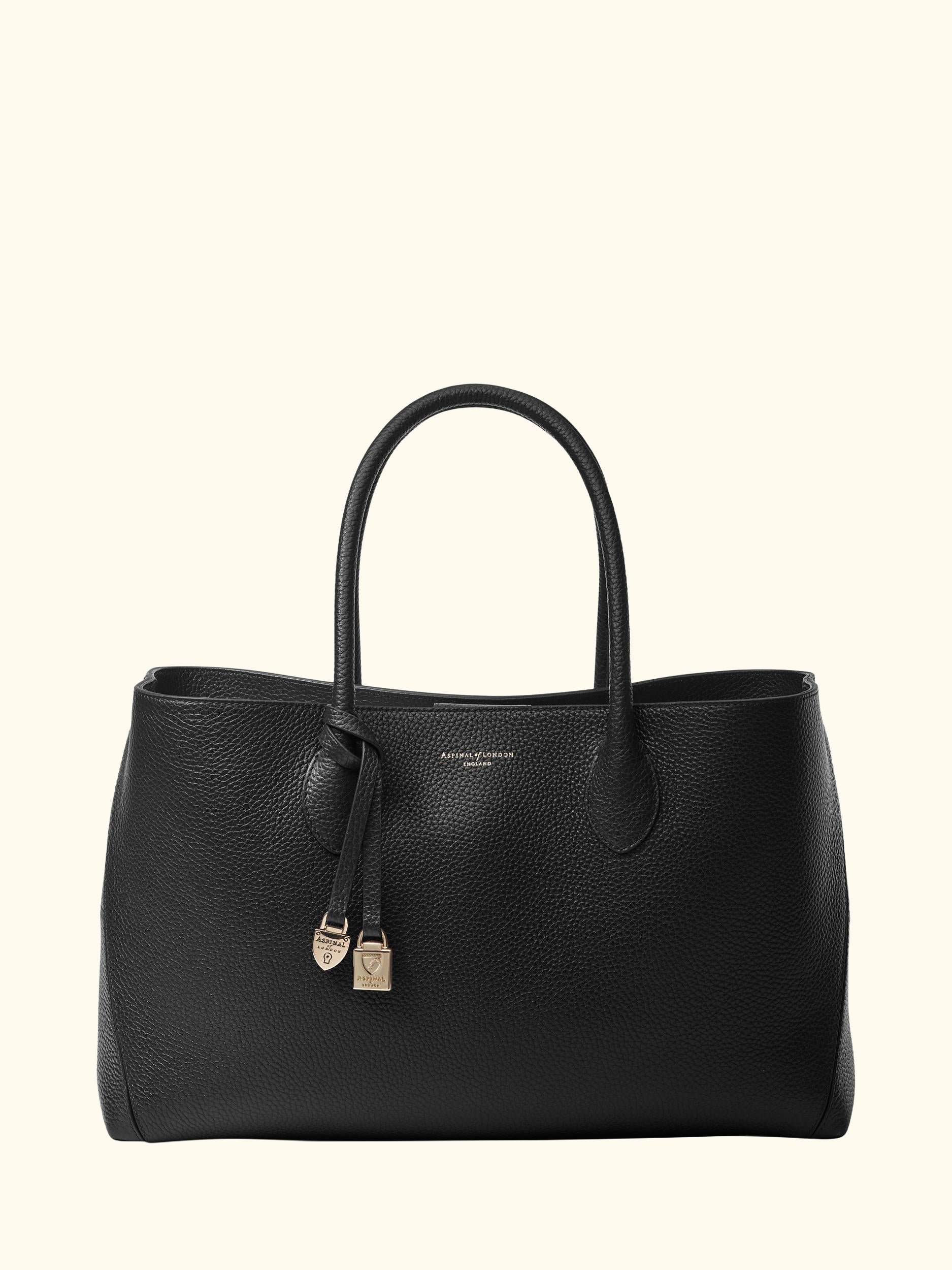 Leather Tote Bag, Black
