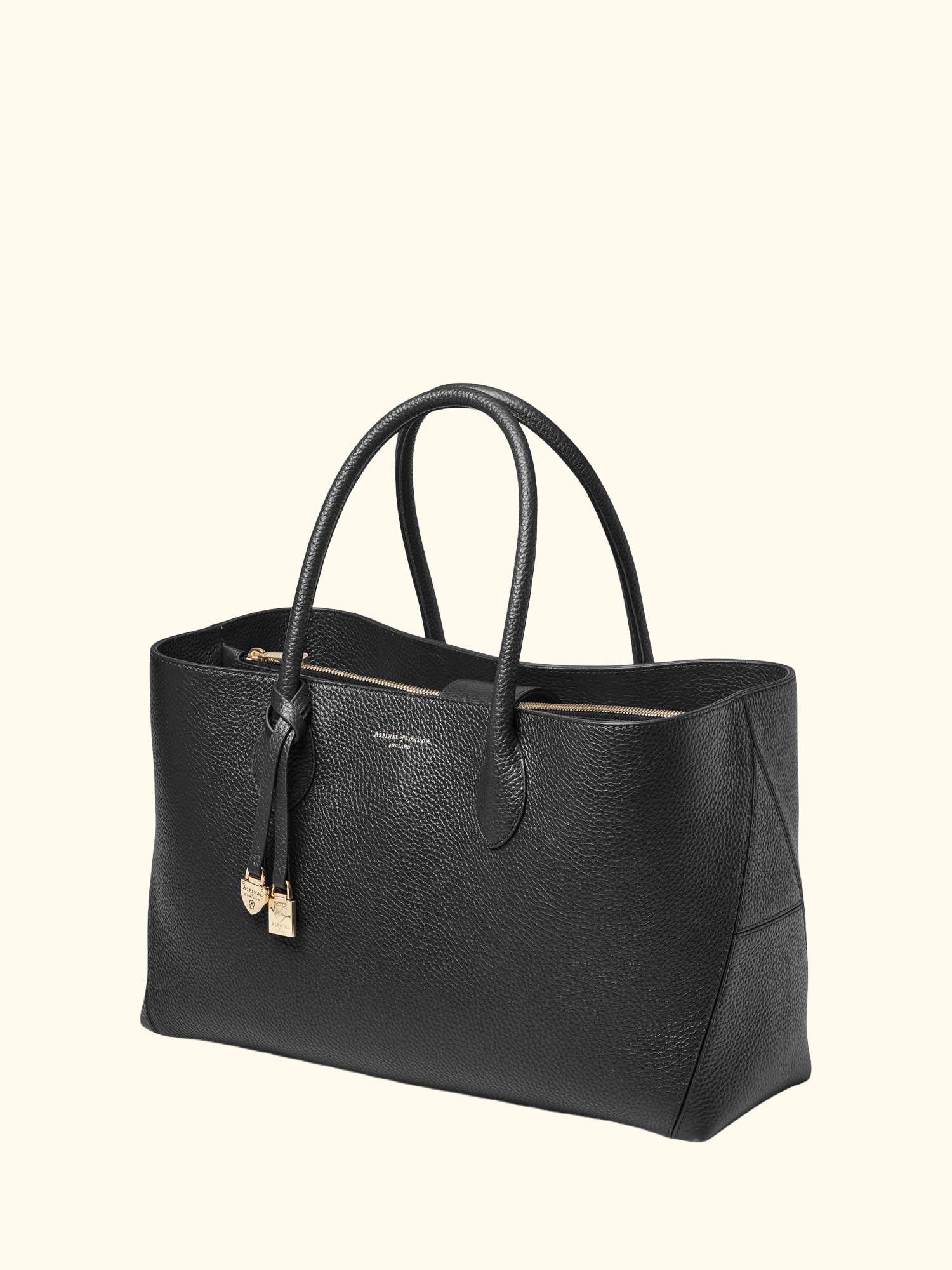 Leather Tote Bag, Black