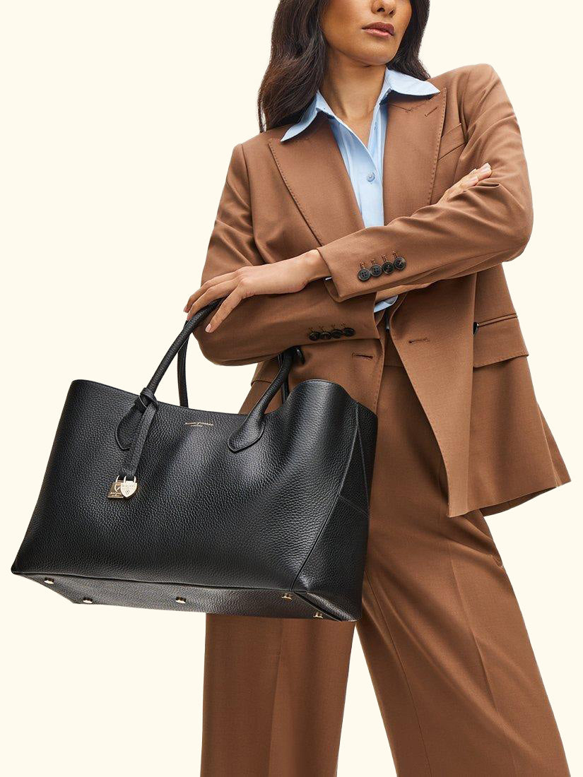 Leather Tote Bag, Black